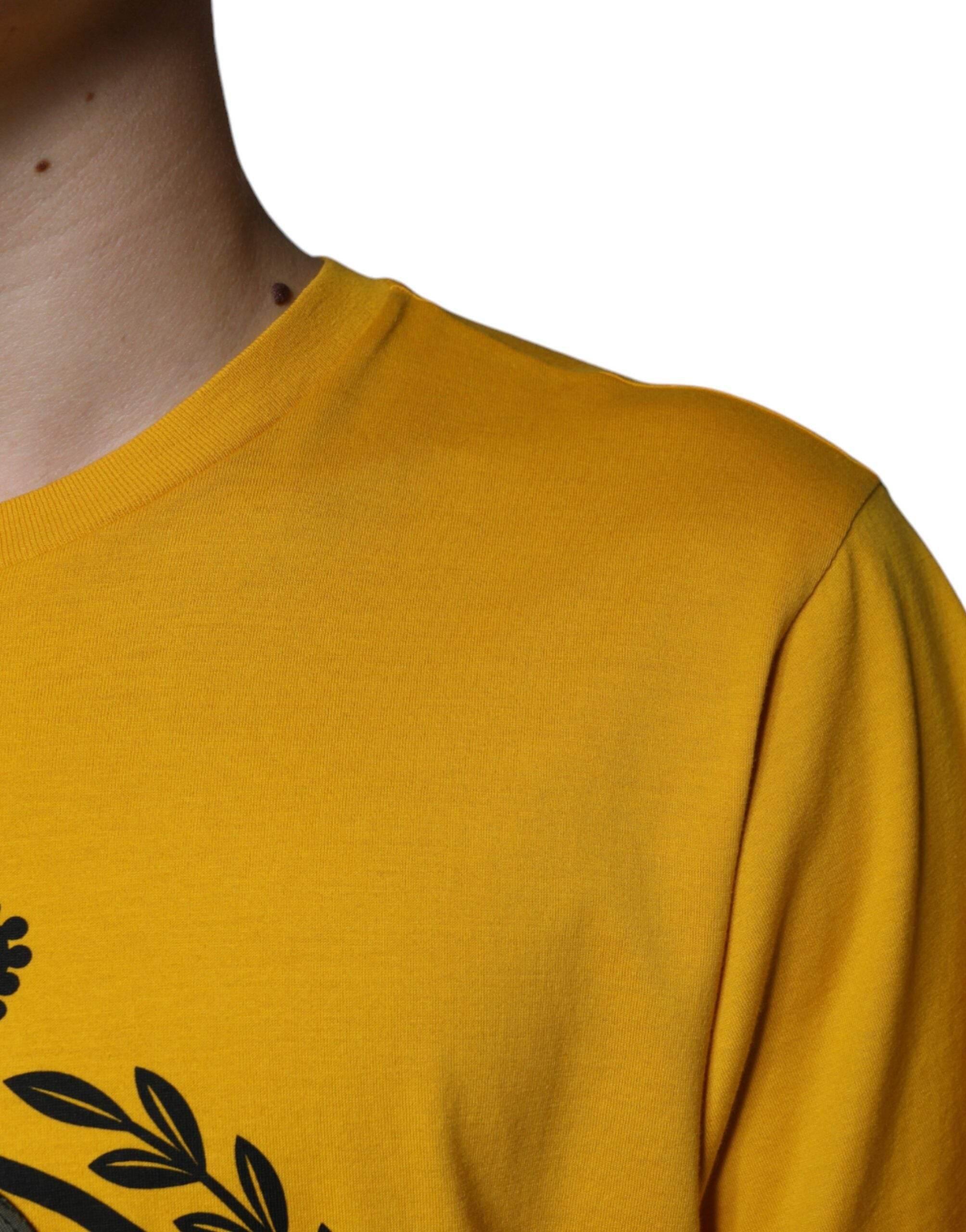 Dolce & Gabbana White Yellow Logo Print Short Sleeve T-shirt - Hilstor