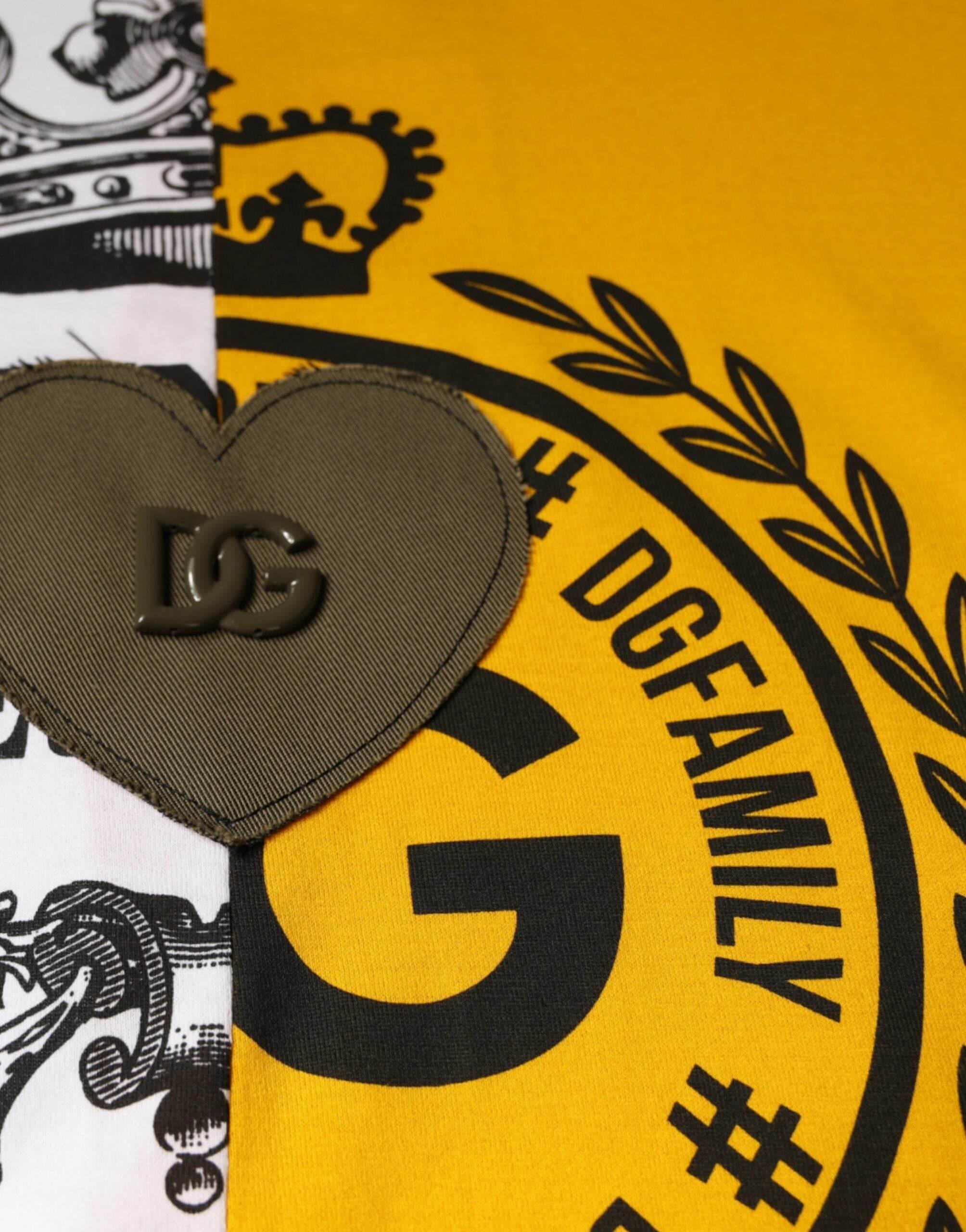 Dolce & Gabbana White Yellow Logo Print Short Sleeve T-shirt - Hilstor