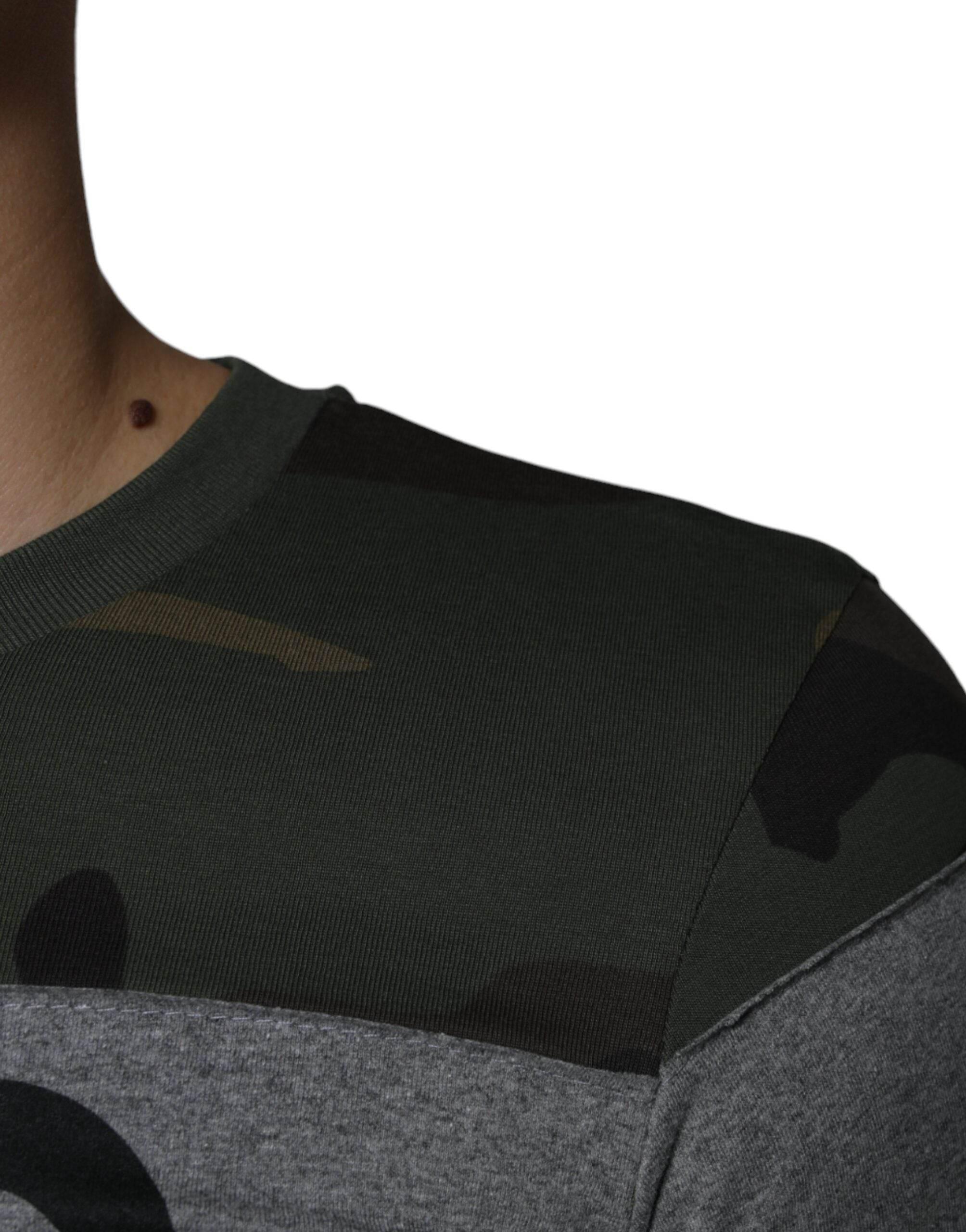 Dolce & Gabbana Multicolor Camouflage Cotton Crew Neck T-shirt - Hilstor