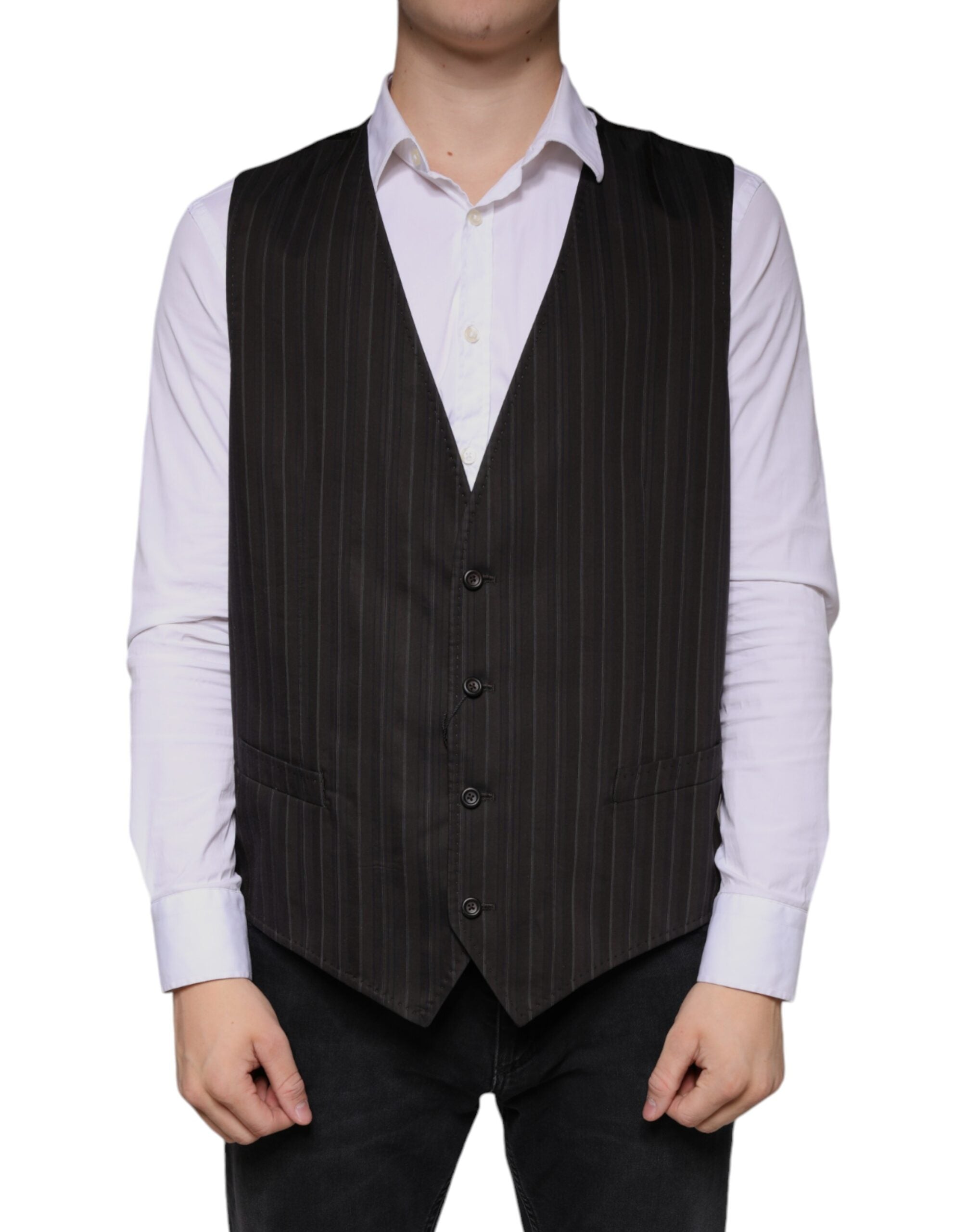 Dolce &amp; Gabbana sort bomuld vest kjole formel vest