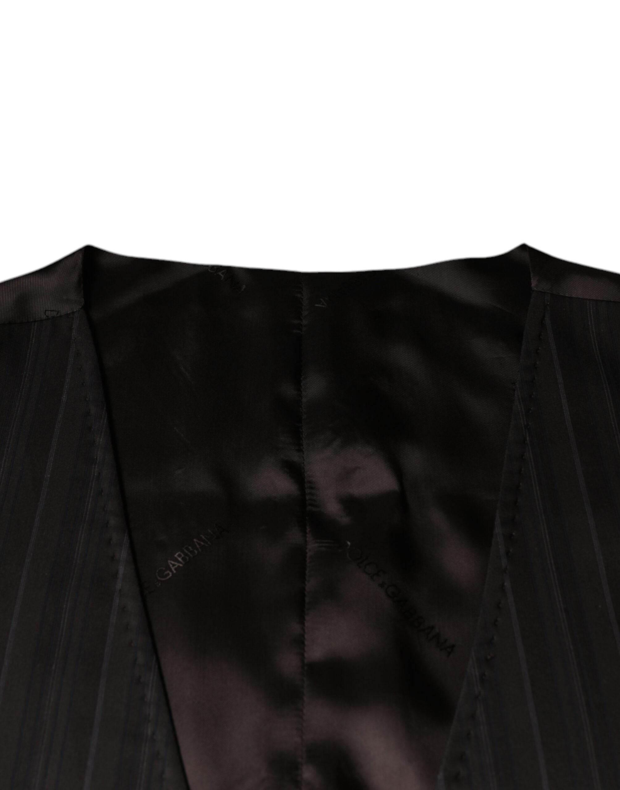 Dolce & Gabbana Black Cotton Waistcoat Dress Formal Vest - Hilstor