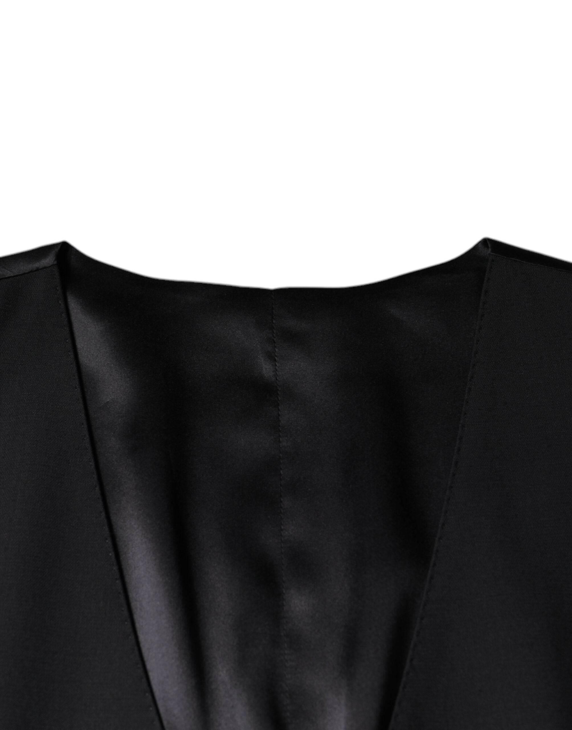 Dolce & Gabbana Black Wool Waistcoat Dress Formal Vest - Hilstor