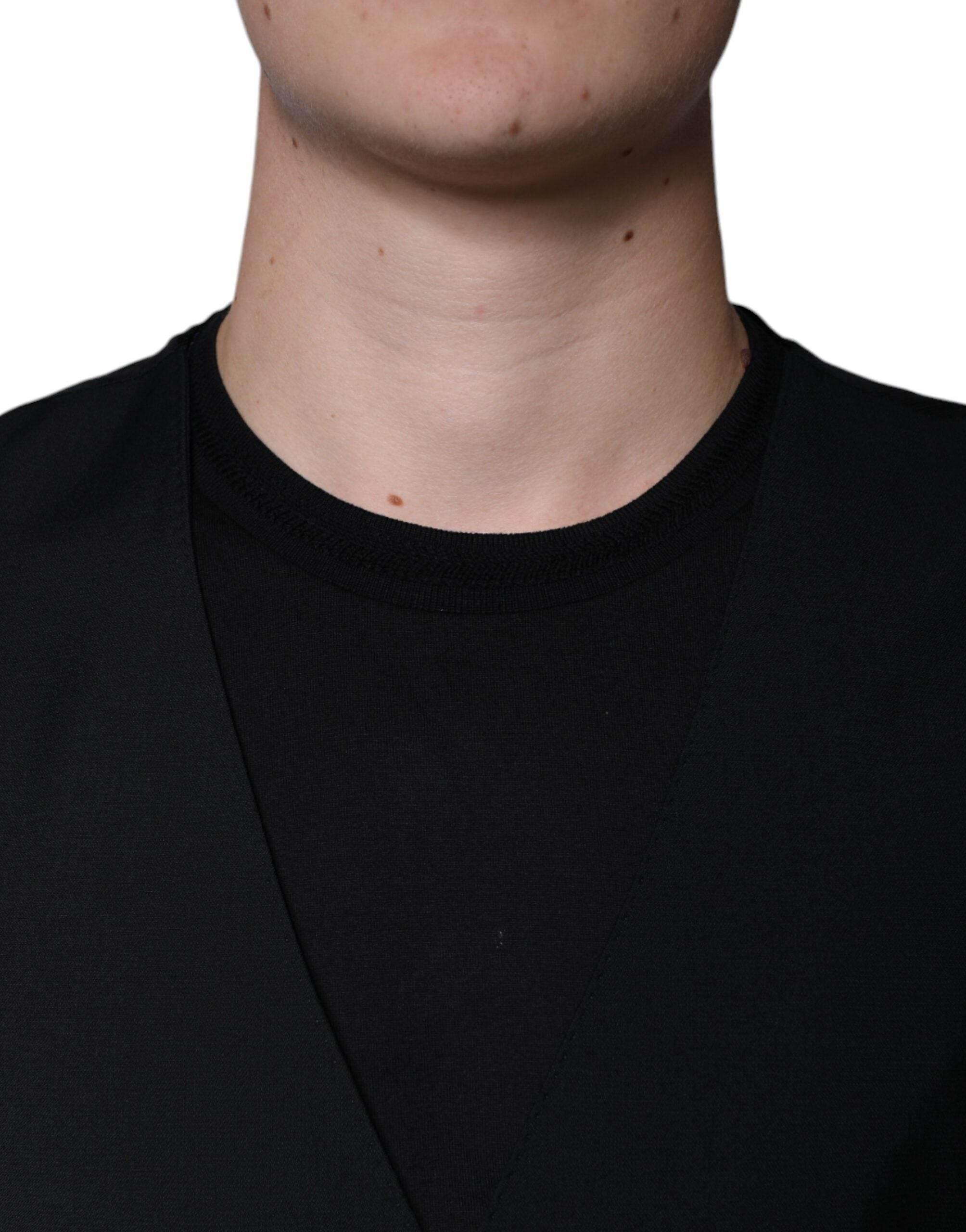 Dolce & Gabbana Black Wool Formal Dress Men Waistcoat Vest - Hilstor