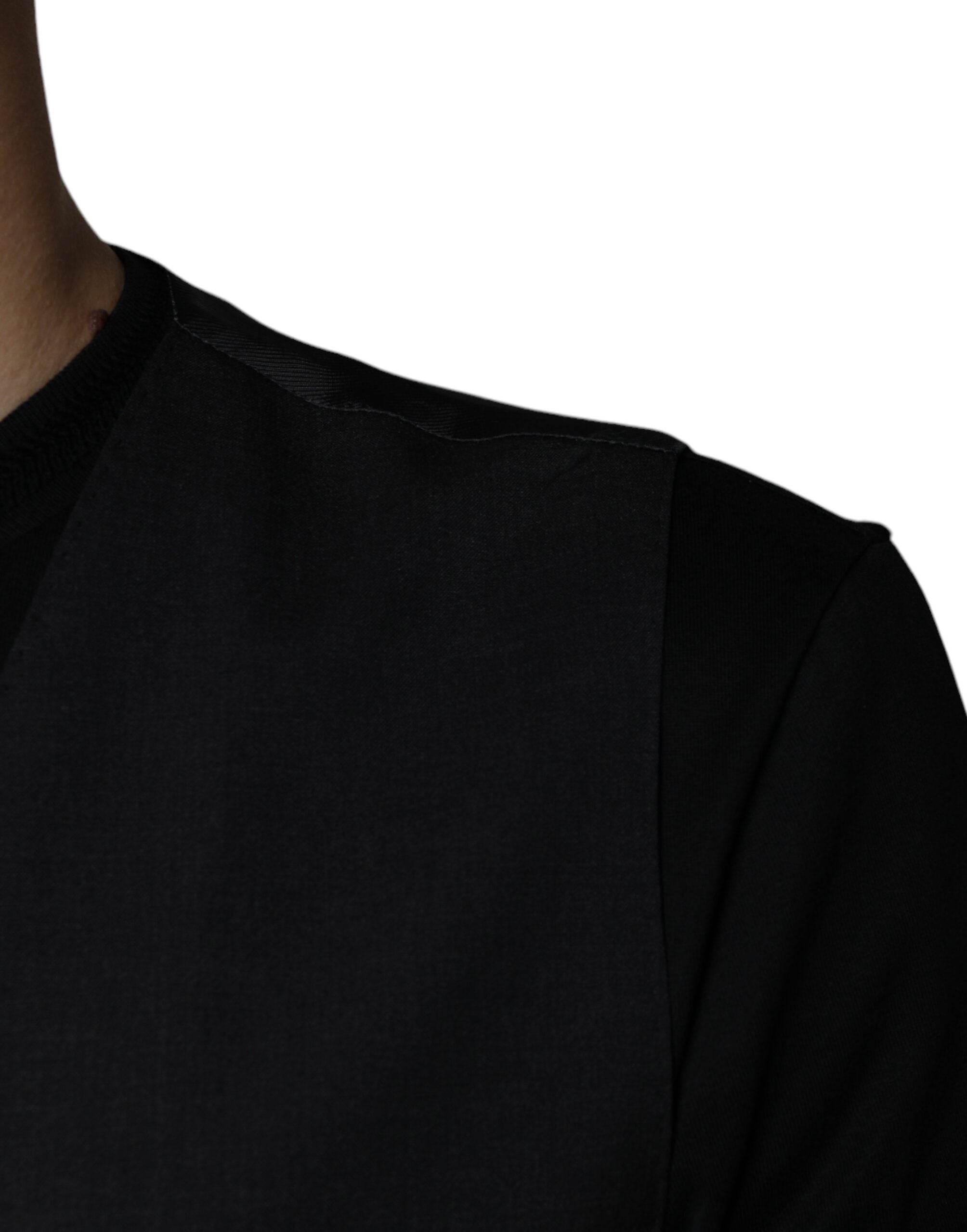 Dolce & Gabbana Black Wool Waistcoat Dress Formal Vest - Hilstor