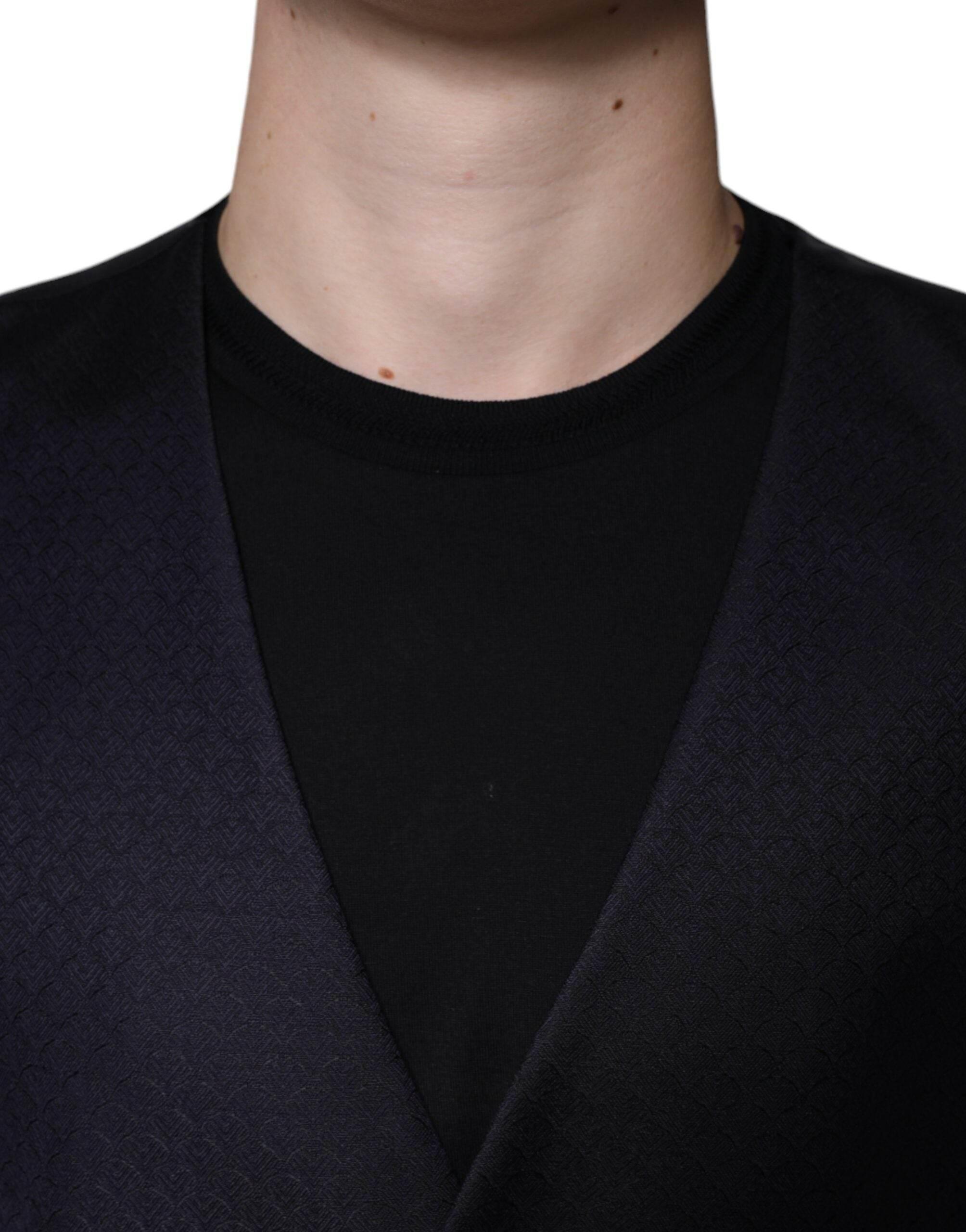 Dolce & Gabbana Black Wool Waistcoat Dress Formal Vest - Hilstor