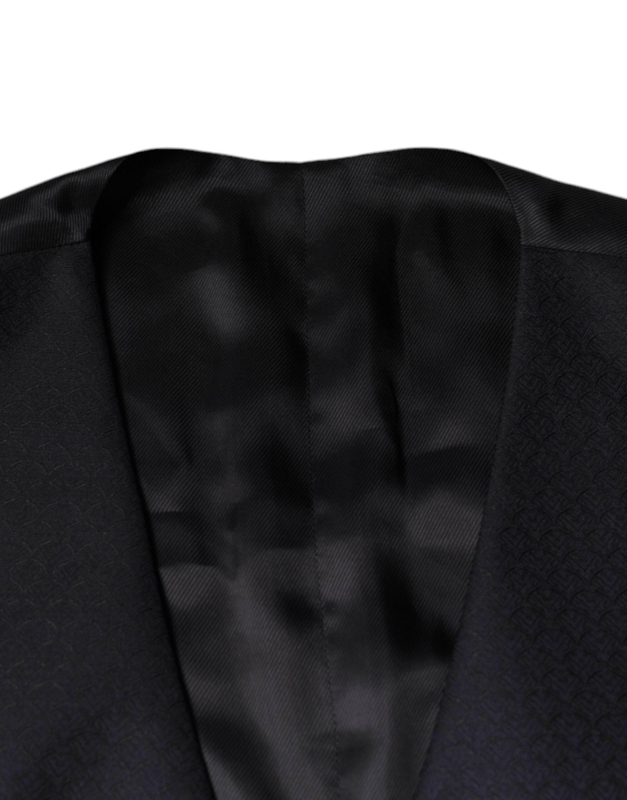 Dolce & Gabbana Black Wool Waistcoat Dress Formal Vest - Hilstor
