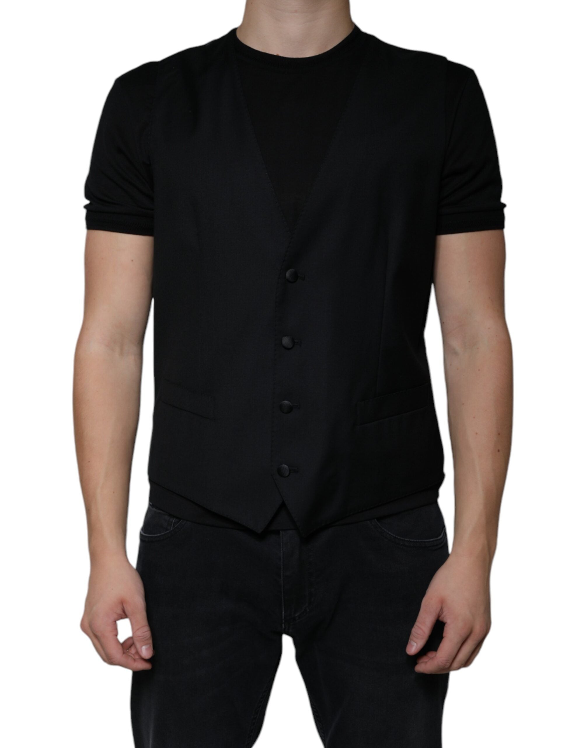 Dolce &amp; Gabbana sort uld vest kjole formel vest