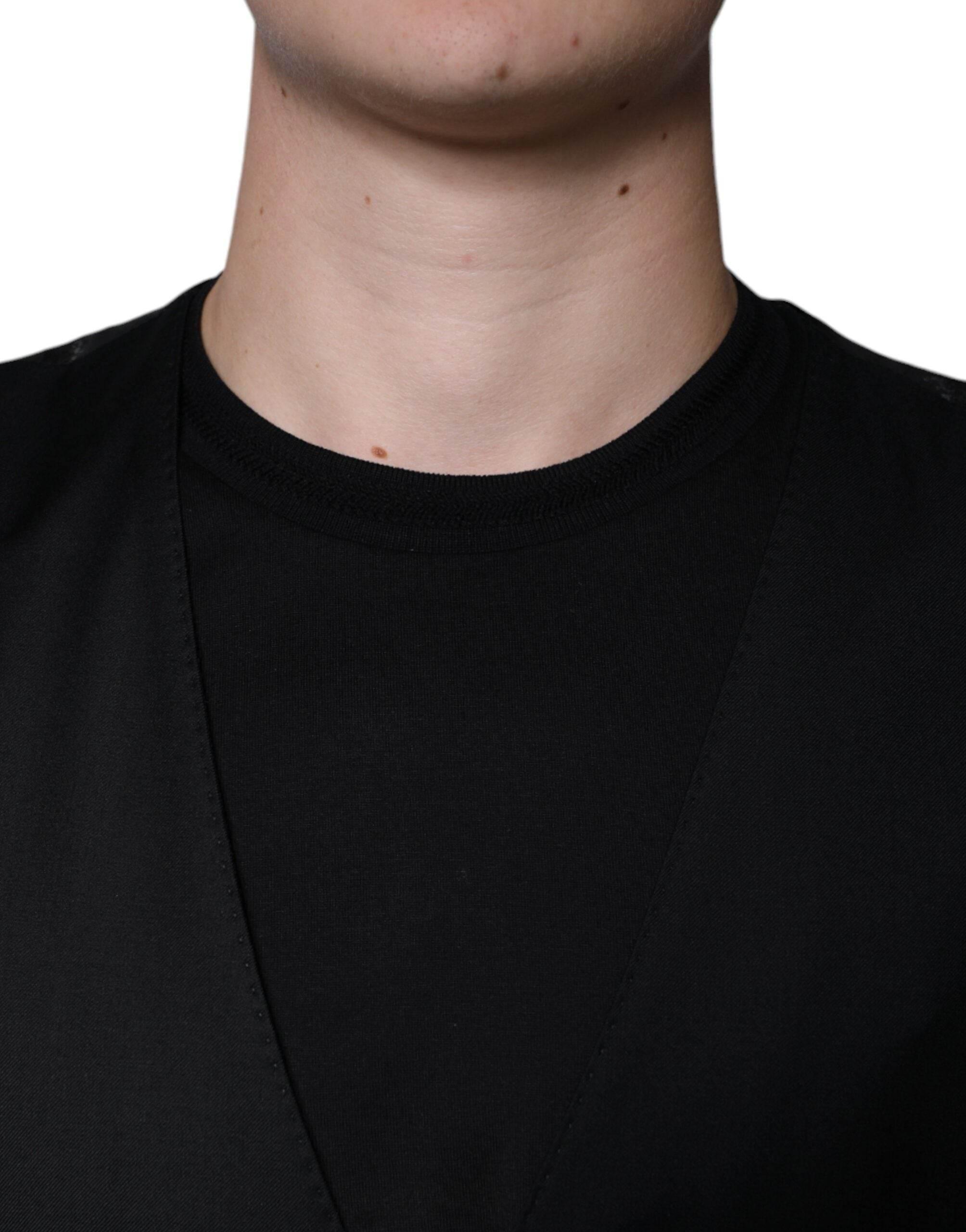 Dolce & Gabbana Black Wool Waistcoat Dress Formal Vest - Hilstor