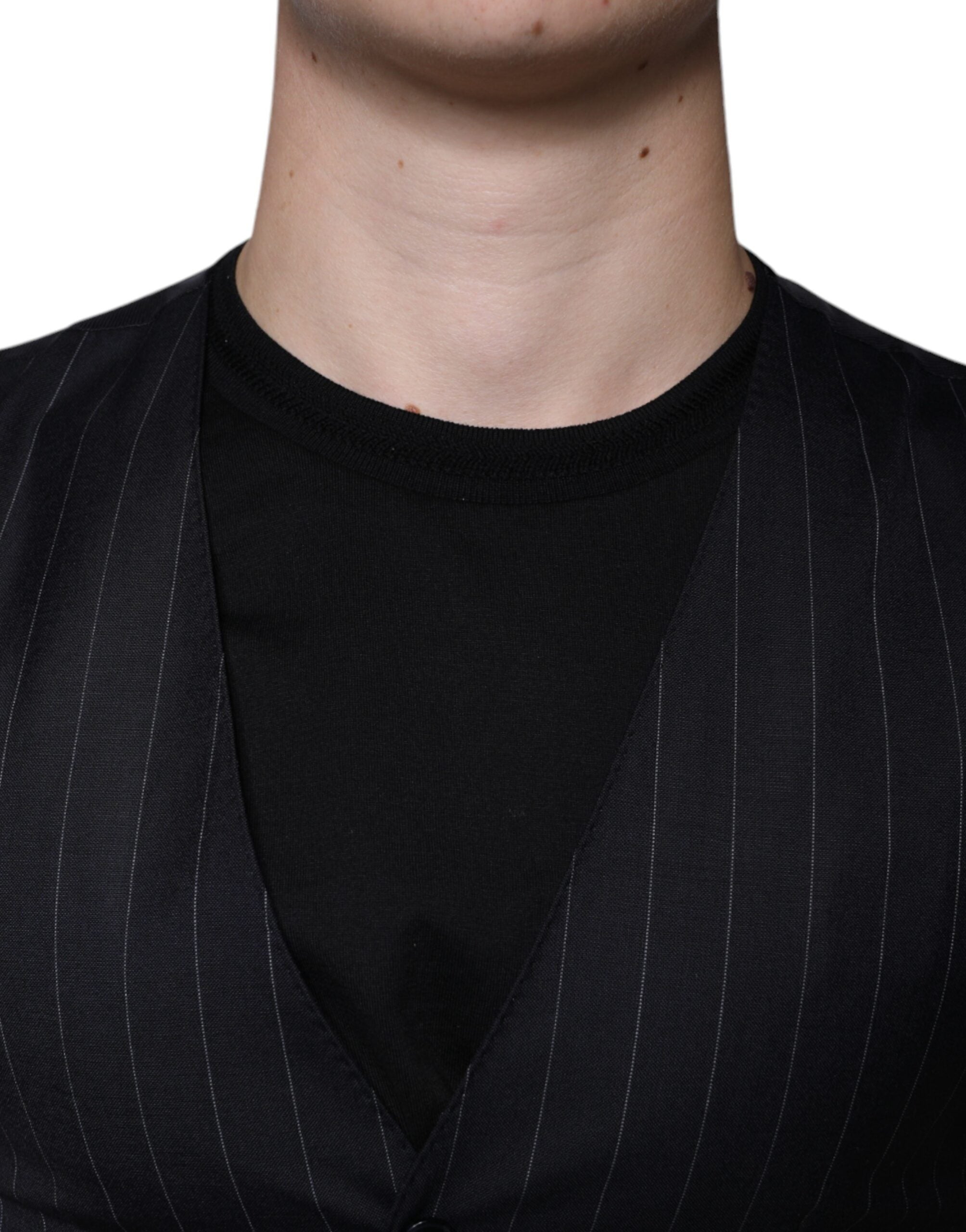 Dolce &amp; Gabbana sort læder vest kjole formel vest