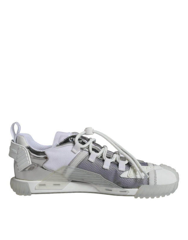 Dolce & Gabbana White Silver Low Top NS1 Sneakers Shoes - Hilstor