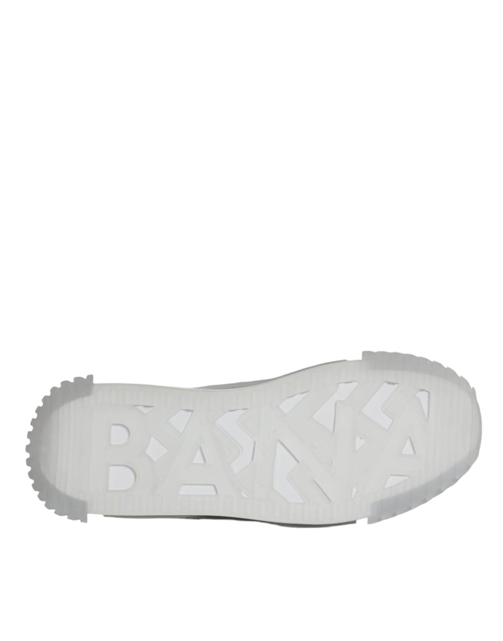 Dolce & Gabbana White Silver Low Top NS1 Sneakers Shoes - Hilstor