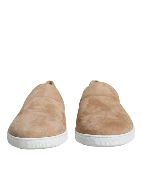 Dolce & Gabbana Beige Suede Caiman Loafers Slippers Shoes - Hilstor