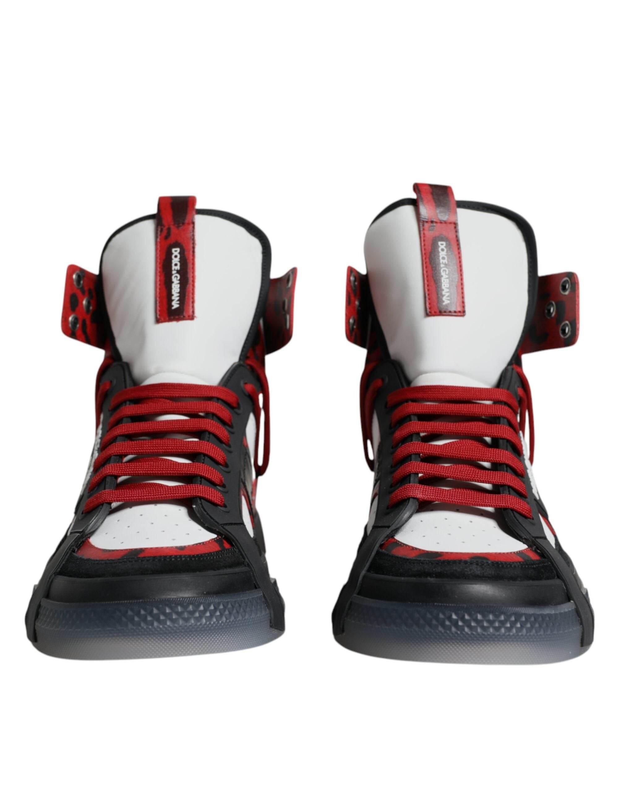 Dolce & Gabbana Multicolor Leather High Top Sneakers Shoes - Hilstor