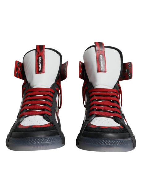 Dolce & Gabbana Multicolor Leather High Top Sneakers Shoes - Hilstor