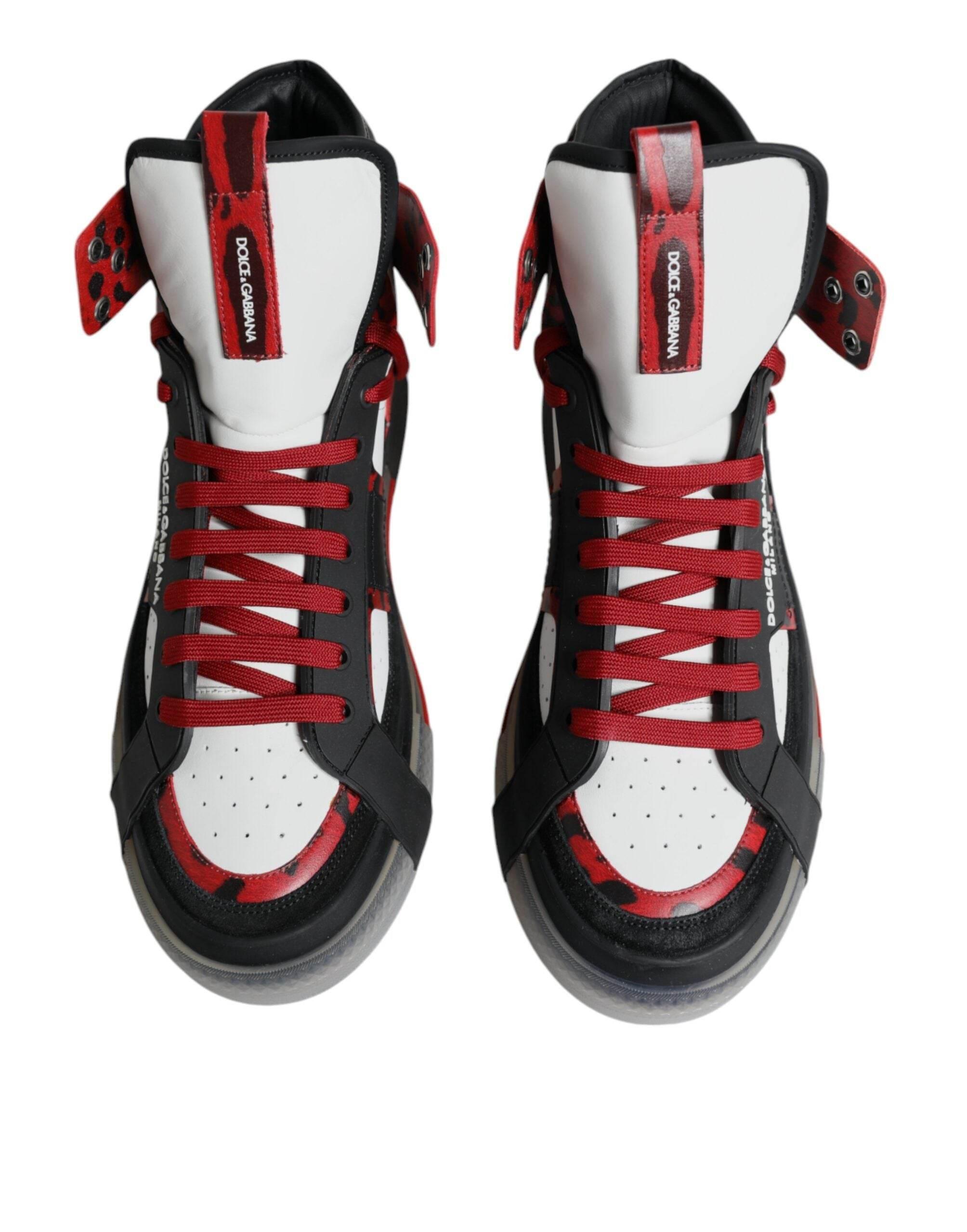 Dolce & Gabbana Multicolor Leather High Top Sneakers Shoes - Hilstor