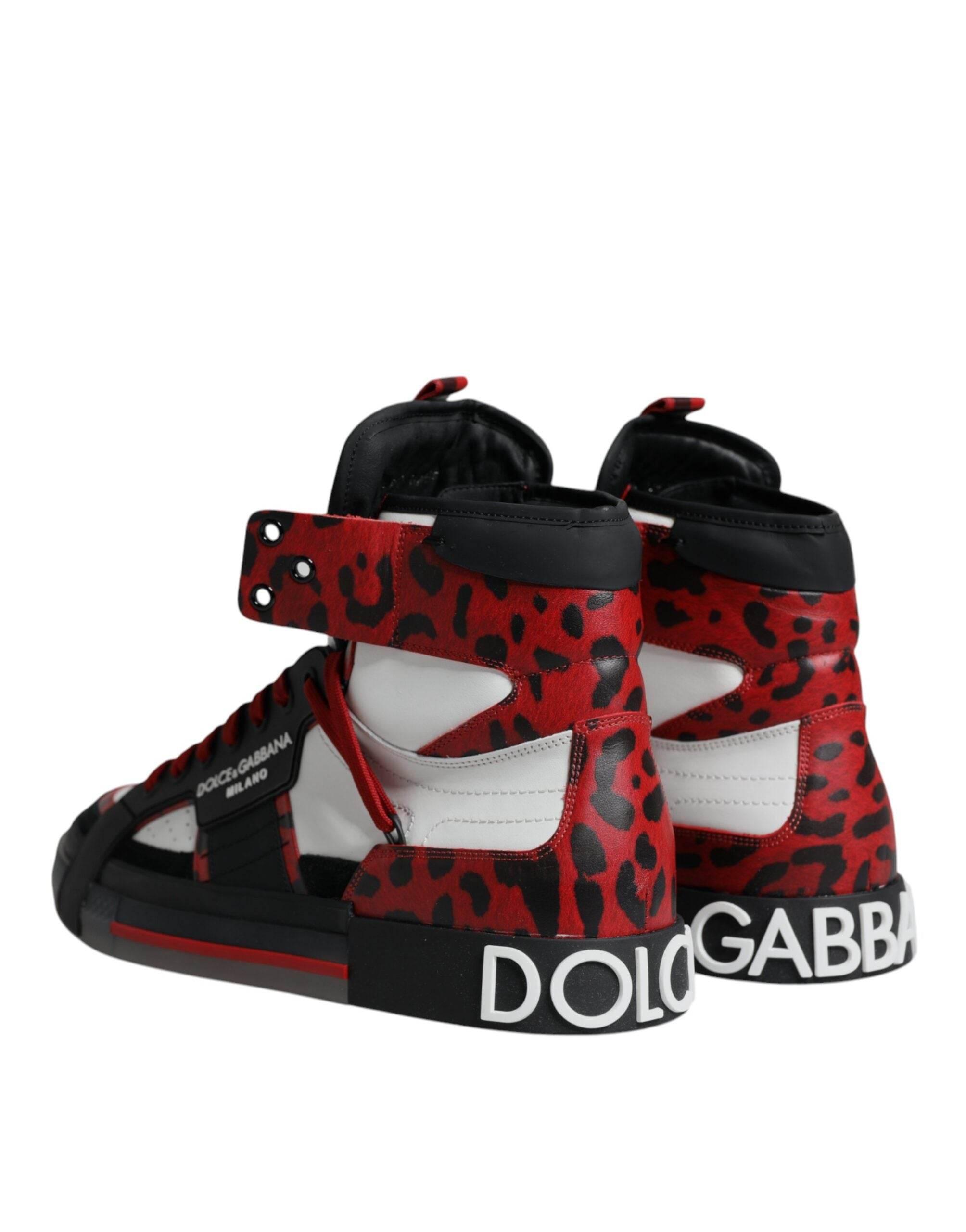 Dolce & Gabbana Multicolor Leather High Top Sneakers Shoes - Hilstor