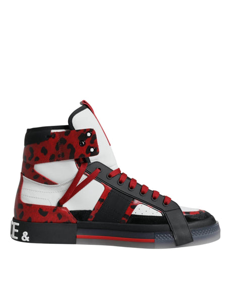 Dolce & Gabbana Multicolor Leather High Top Sneakers Shoes - Hilstor