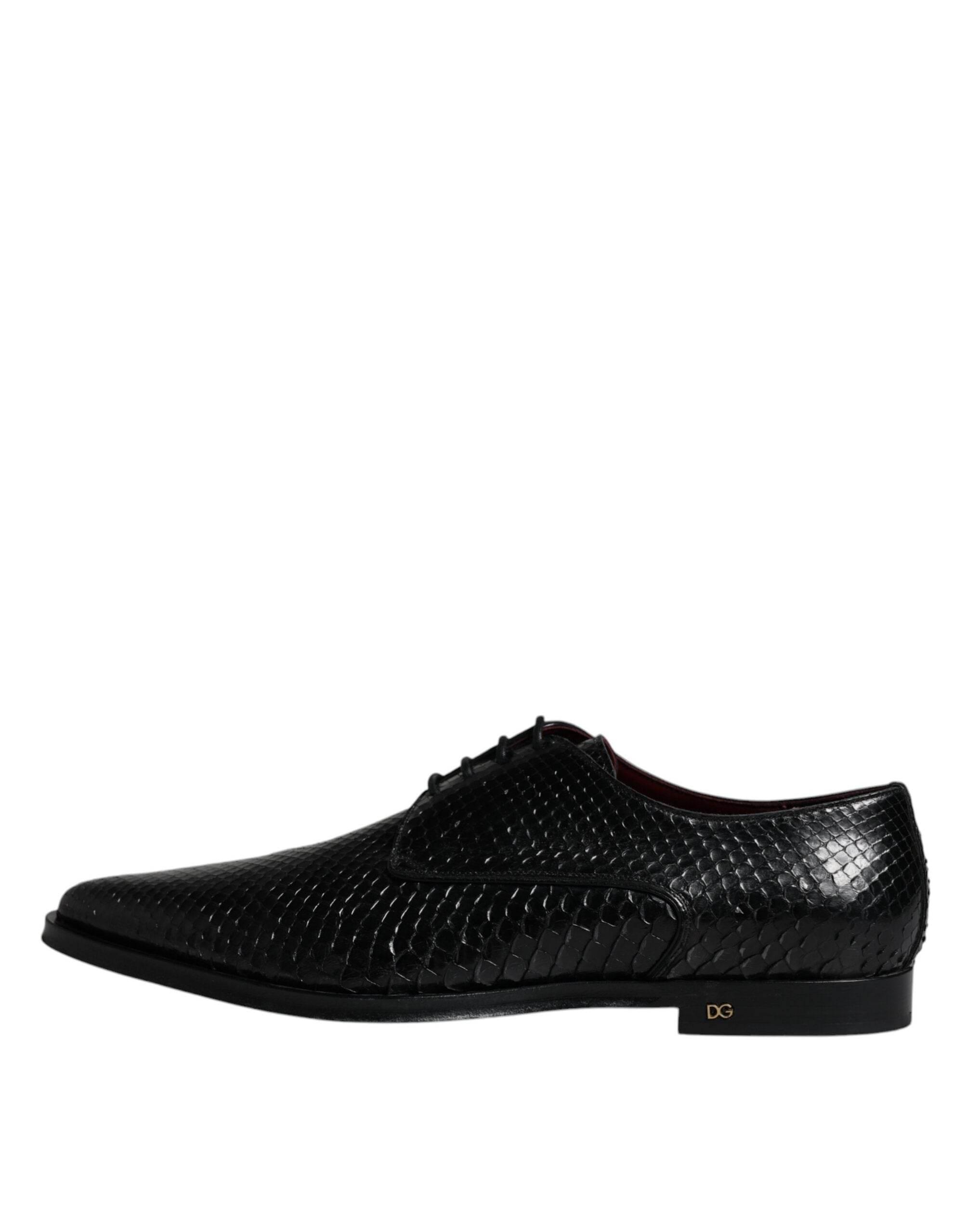 Dolce & Gabbana Black Leather Derby Formal Dress Shoes - Hilstor
