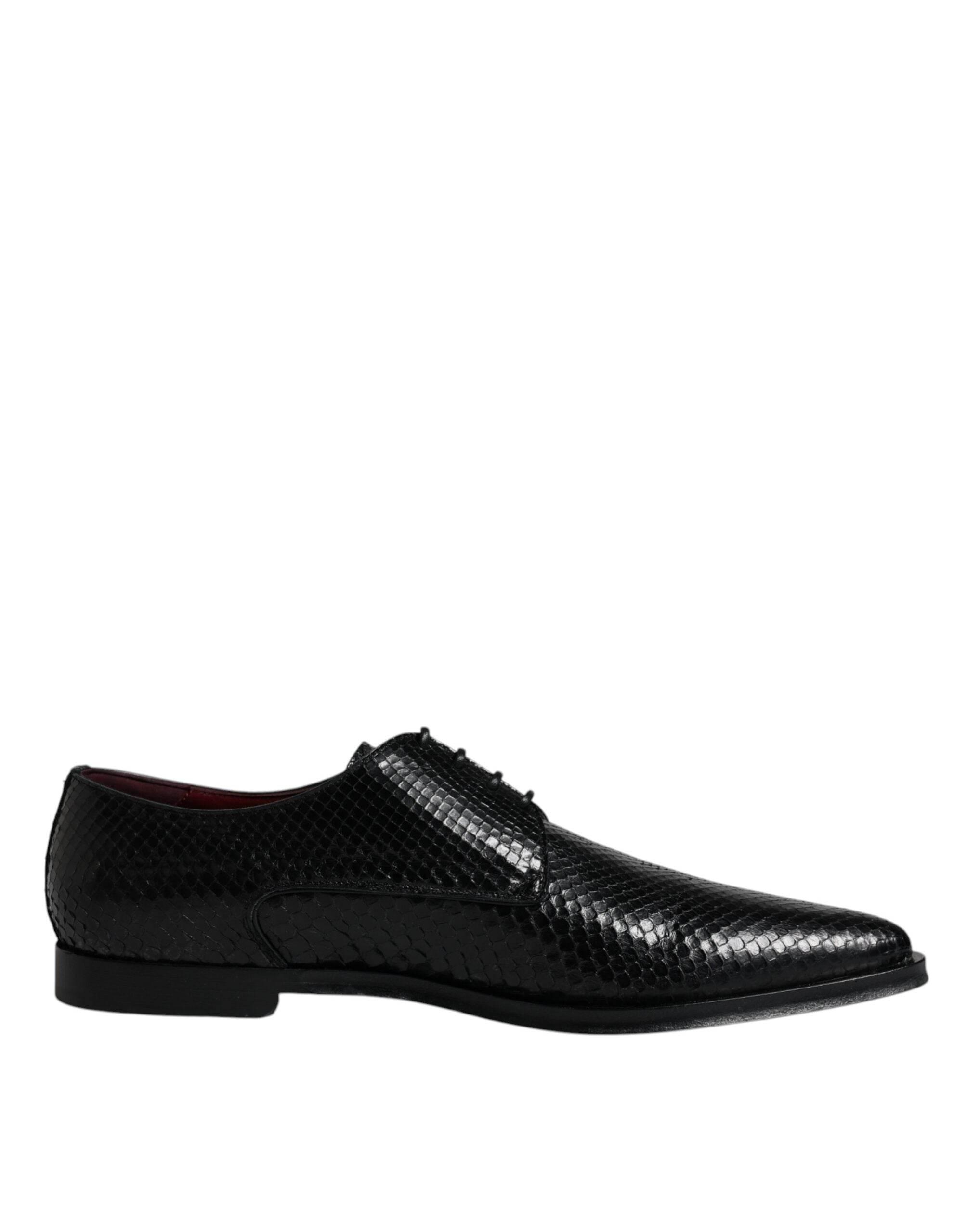 Dolce & Gabbana Black Leather Derby Formal Dress Shoes - Hilstor