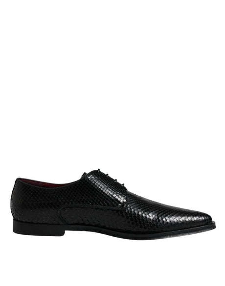 Dolce & Gabbana Black Leather Derby Formal Dress Shoes - Hilstor