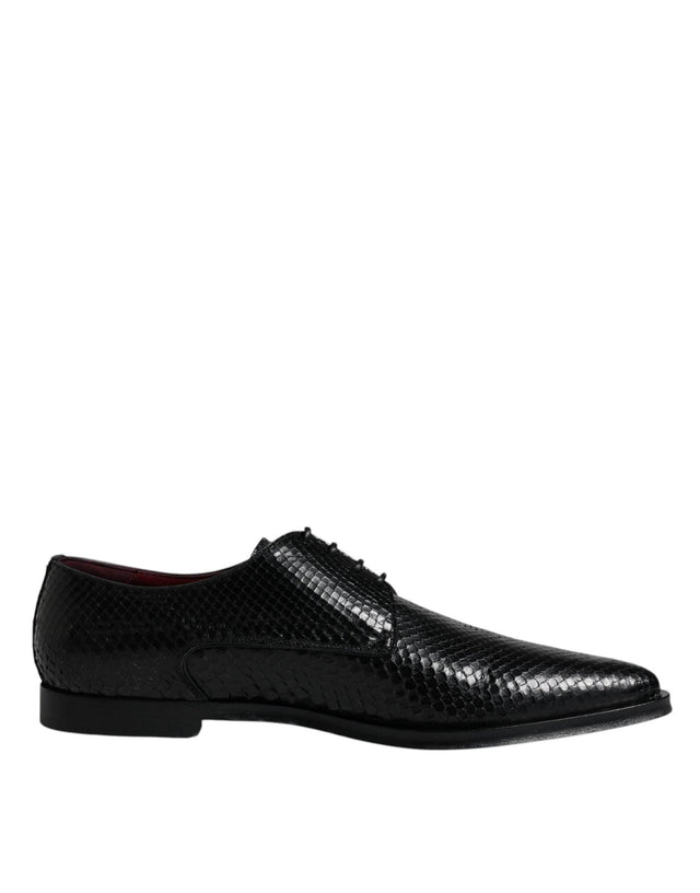Dolce & Gabbana Black Leather Derby Formal Dress Shoes - Hilstor
