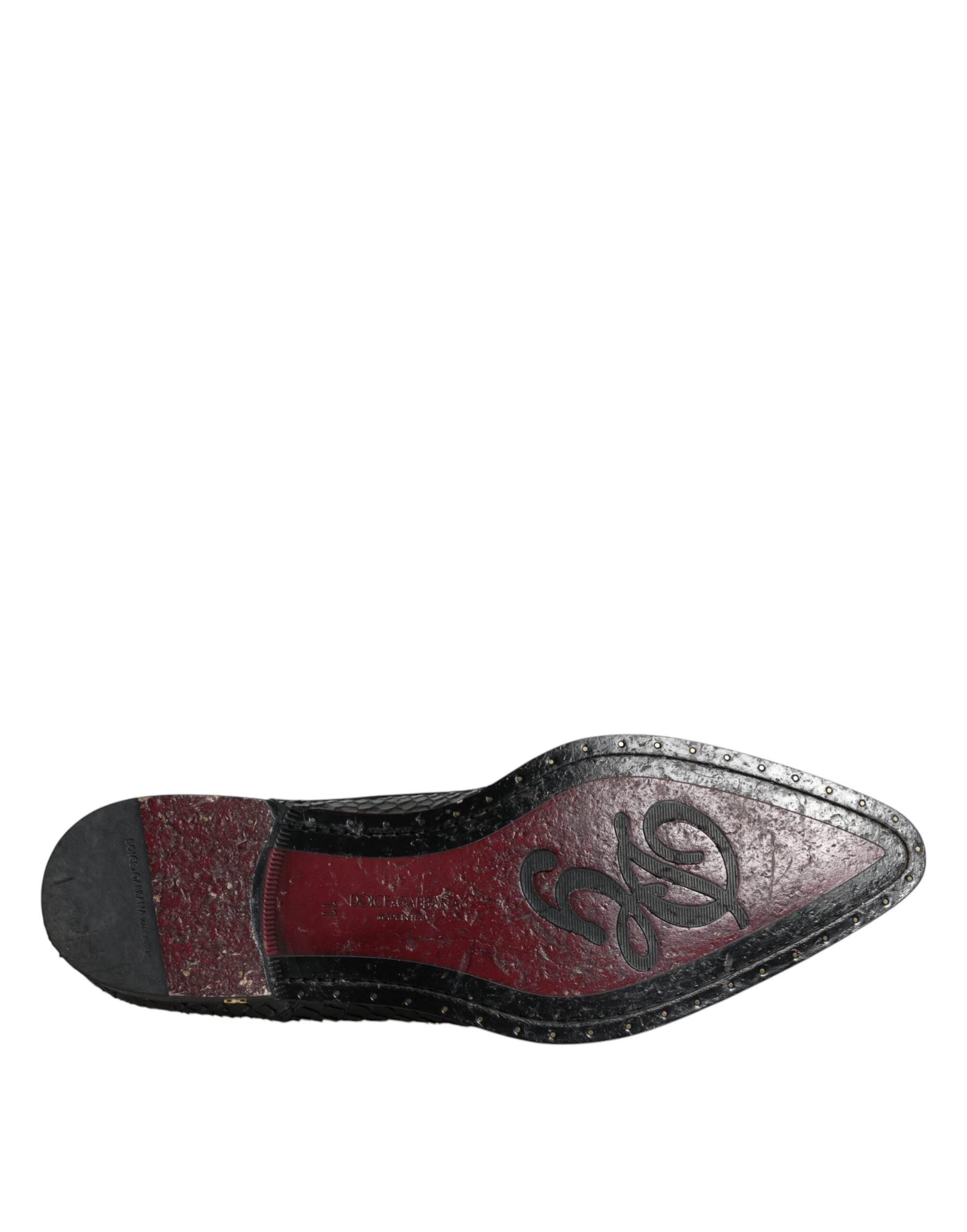 Dolce & Gabbana Black Leather Derby Formal Dress Shoes - Hilstor