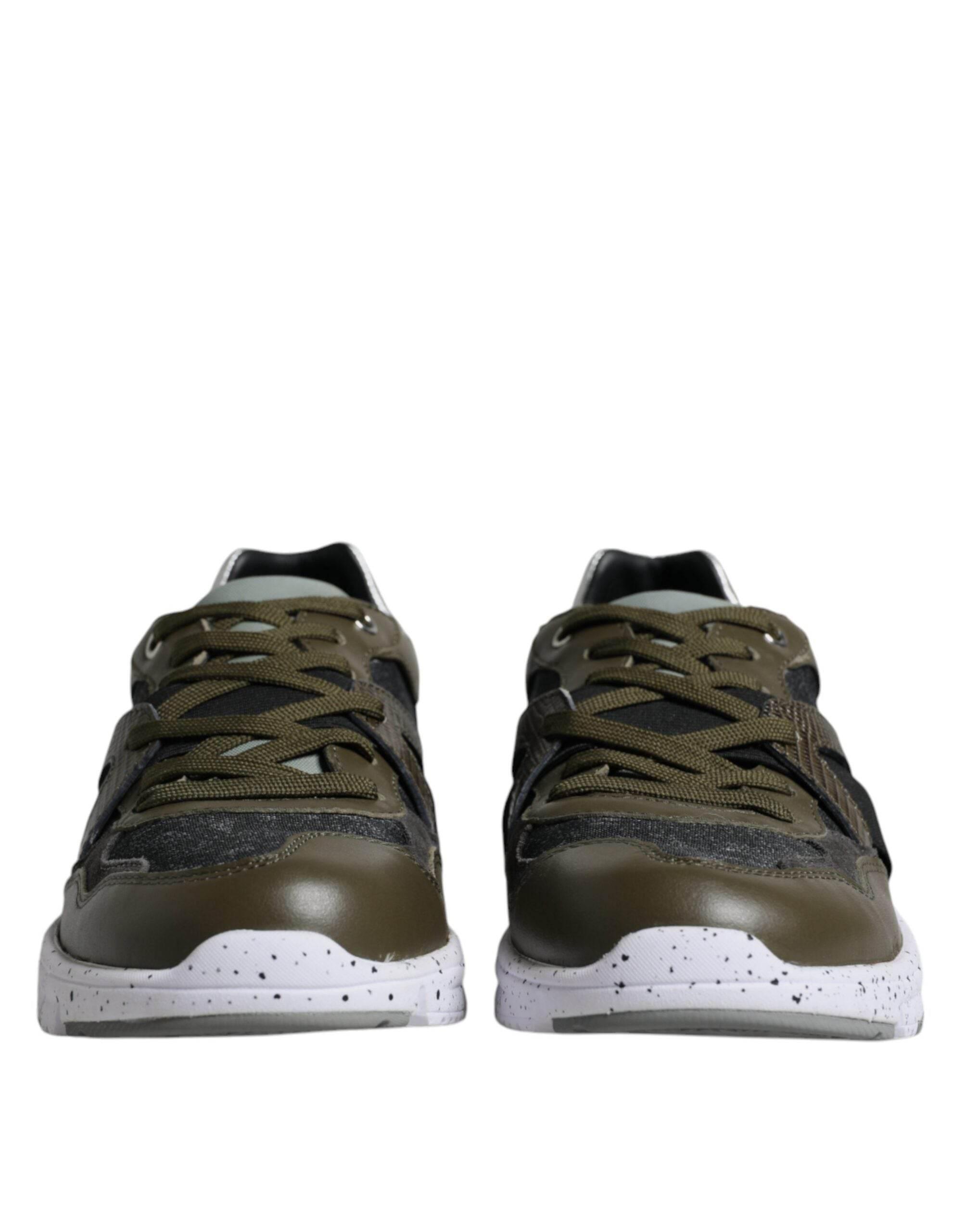 Dolce & Gabbana Multicolor Canvas Leather Low Top Sneaker Shoes - Hilstor