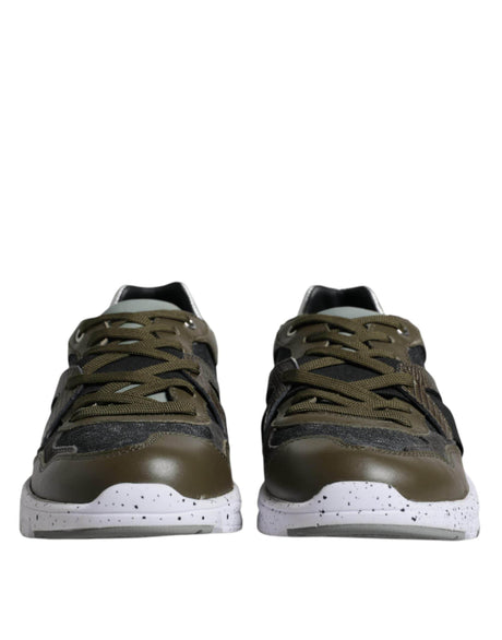 Dolce & Gabbana Multicolor Canvas Leather Low Top Sneaker Shoes - Hilstor