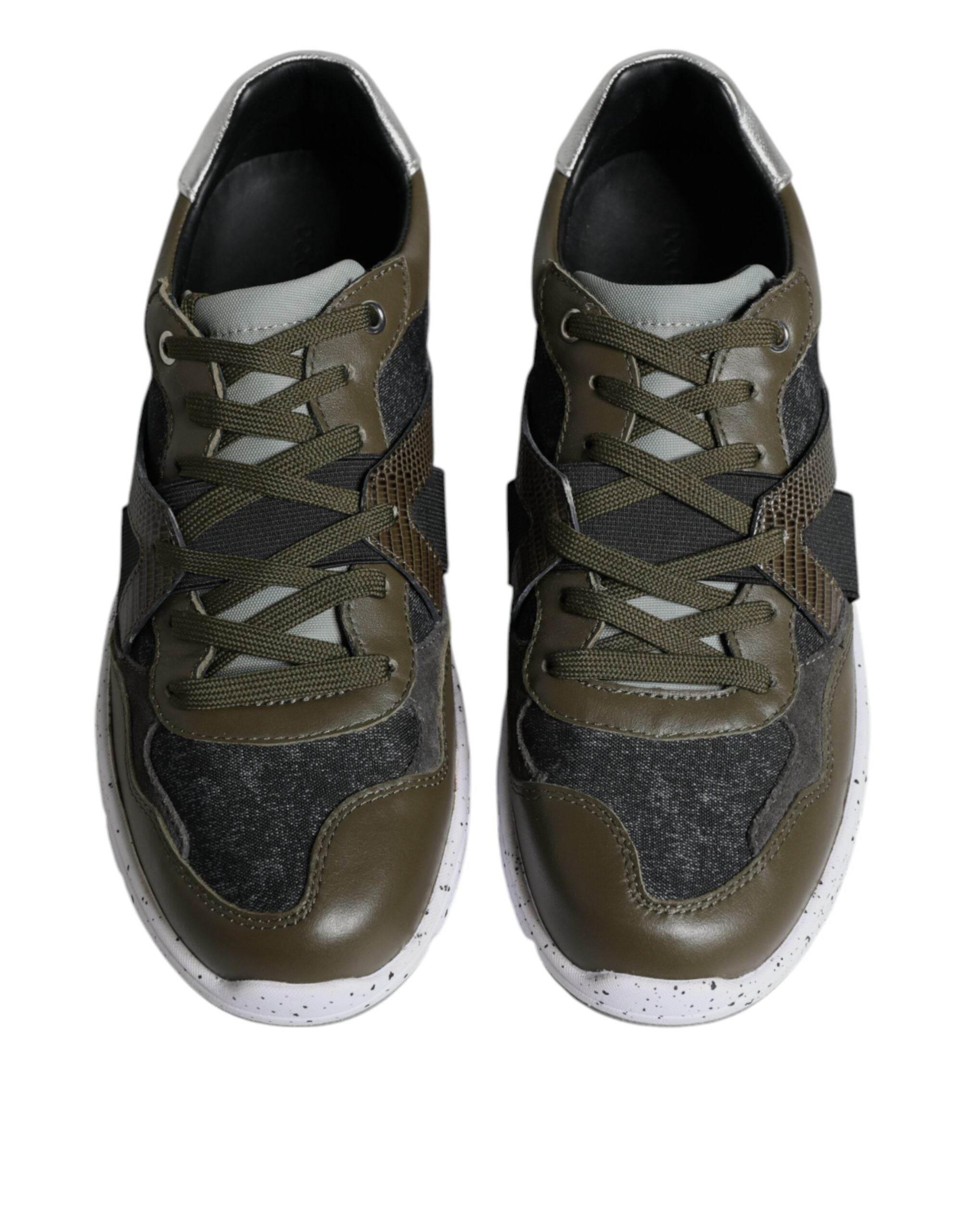 Dolce & Gabbana Multicolor Canvas Leather Low Top Sneaker Shoes - Hilstor