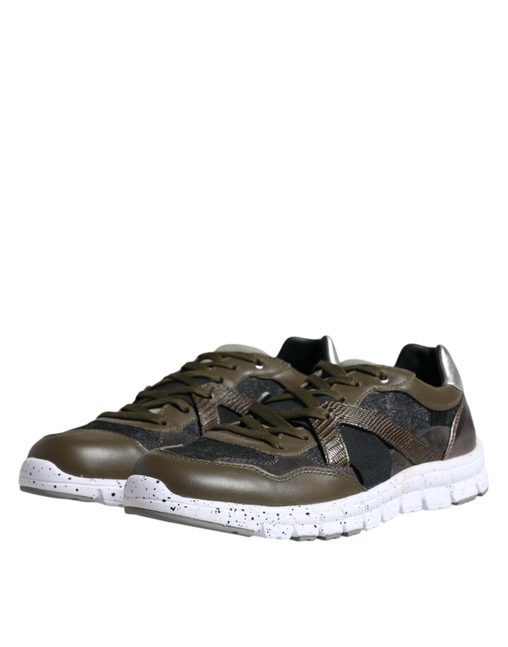 Dolce & Gabbana Multicolor Canvas Leather Low Top Sneaker Shoes - Hilstor