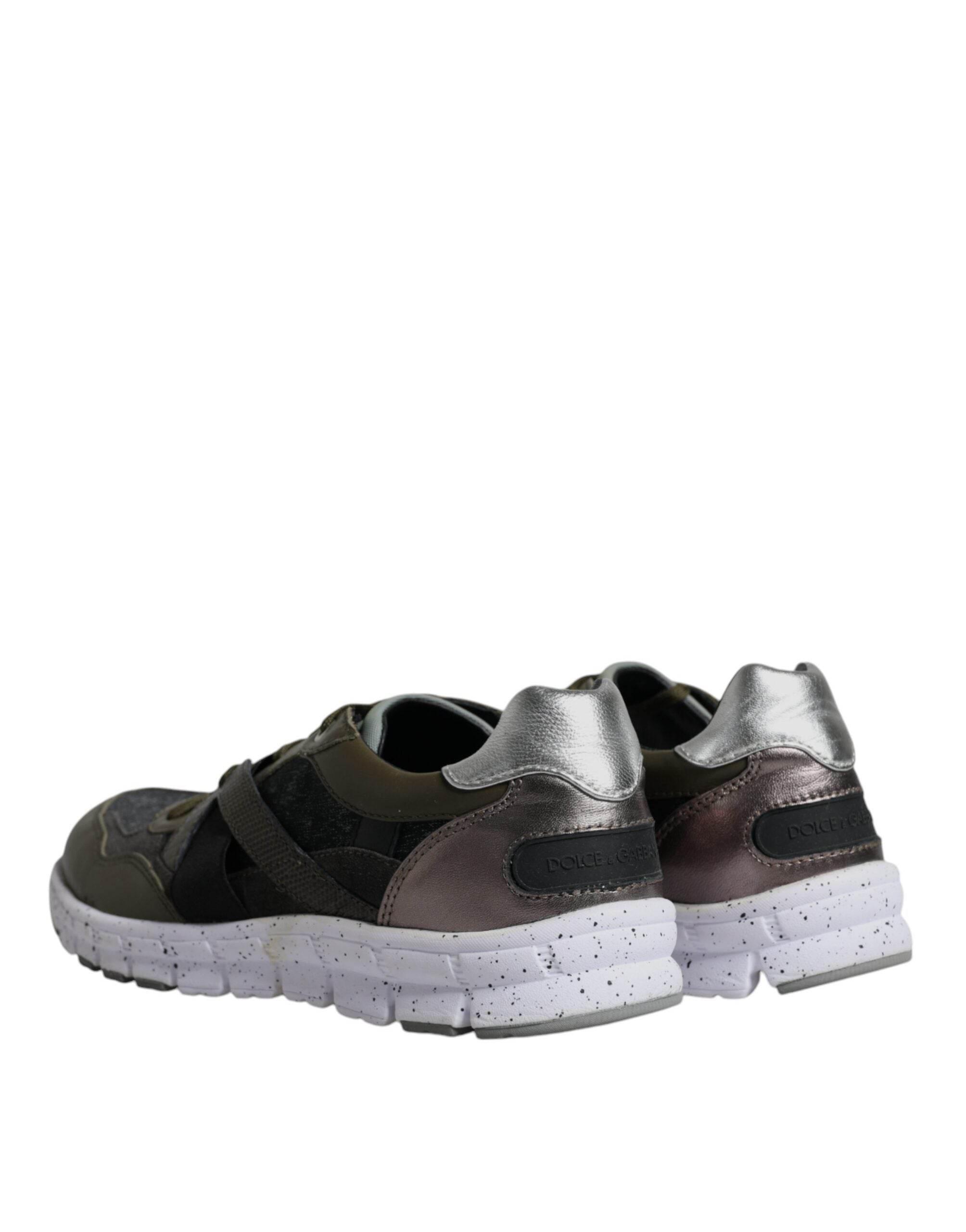 Dolce & Gabbana Multicolor Canvas Leather Low Top Sneaker Shoes - Hilstor