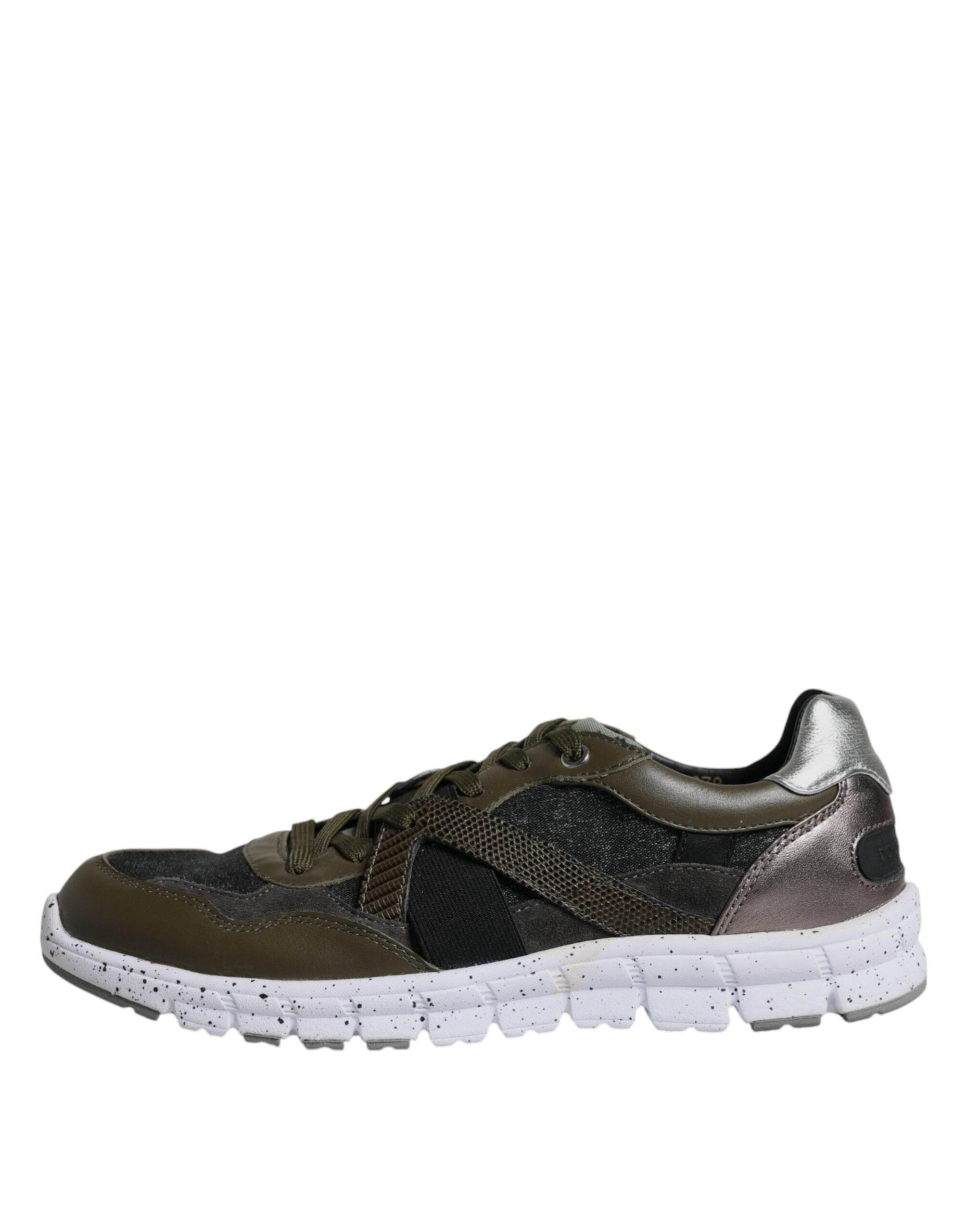 Dolce & Gabbana Multicolor Canvas Leather Low Top Sneaker Shoes - Hilstor