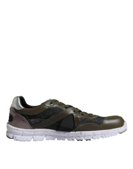 Dolce & Gabbana Multicolor Canvas Leather Low Top Sneaker Shoes - Hilstor