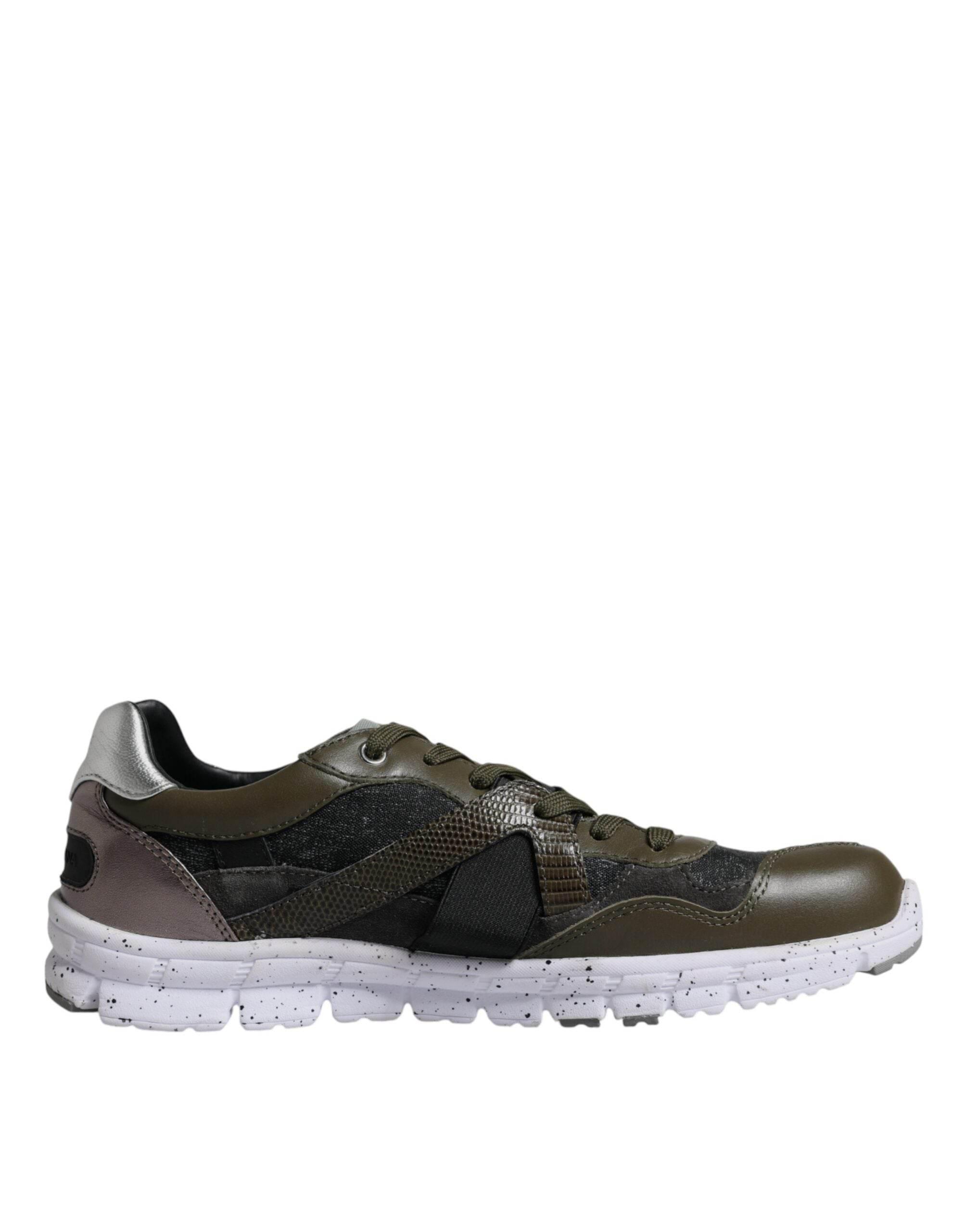 Dolce & Gabbana Multicolor Canvas Leather Low Top Sneaker Shoes - Hilstor