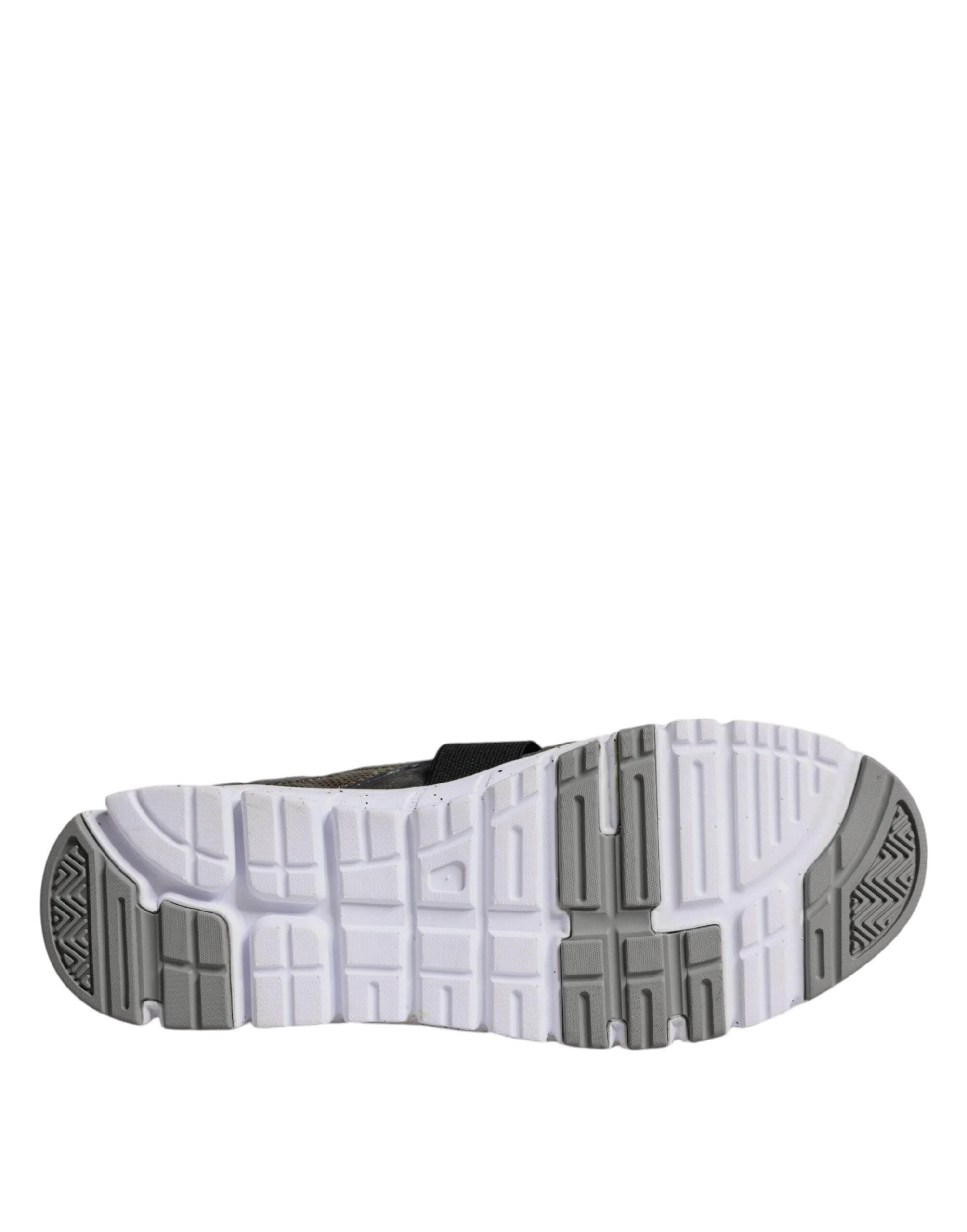 Dolce & Gabbana Multicolor Canvas Leather Low Top Sneaker Shoes - Hilstor