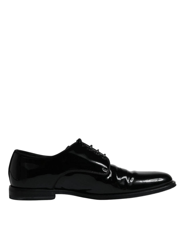 Dolce & Gabbana Black Leather Lace Up Men Derby Formal Shoes - Hilstor