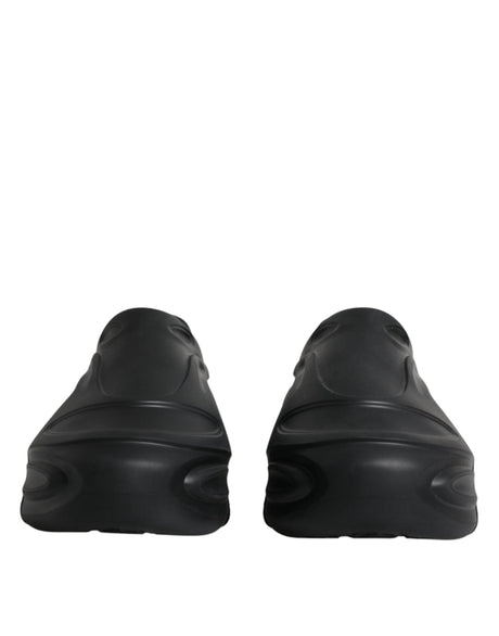 Dolce & Gabbana Black Foiled Rubber Toy Low Top Sneakers Shoes - Hilstor