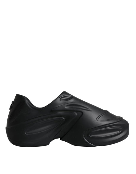 Dolce & Gabbana Black Foiled Rubber Toy Low Top Sneakers Shoes - Hilstor