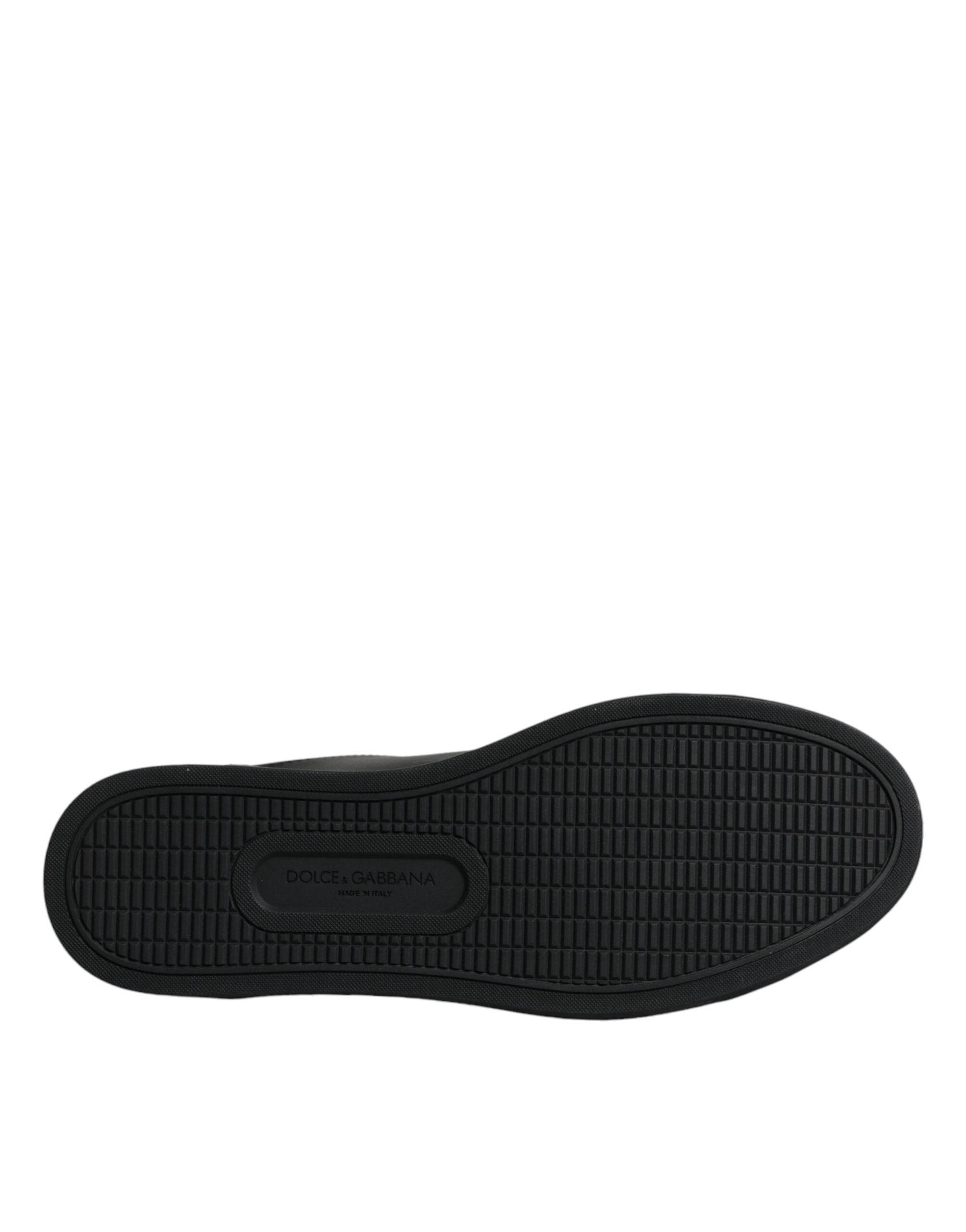 Dolce & Gabbana Black London Sacred Heart Men Sneakers Shoes - Hilstor