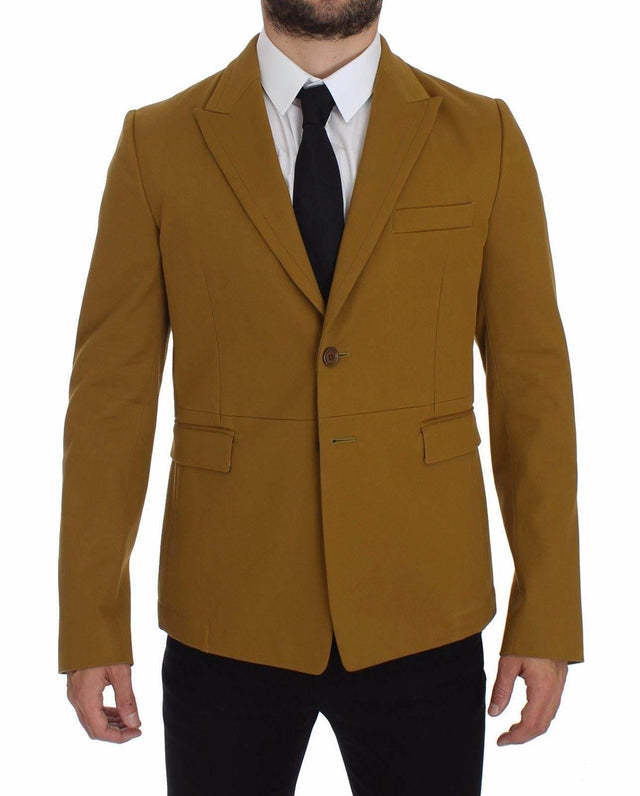 Dolce & Gabbana Elegant Yellow Cotton Blend Casual Blazer - Hilstor