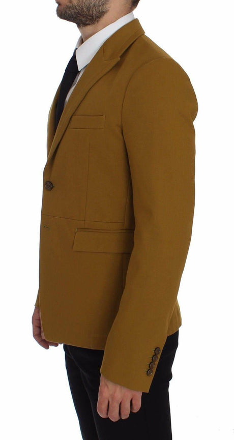 Dolce & Gabbana Yellow Cotton Stretch Blazer - Hilstor