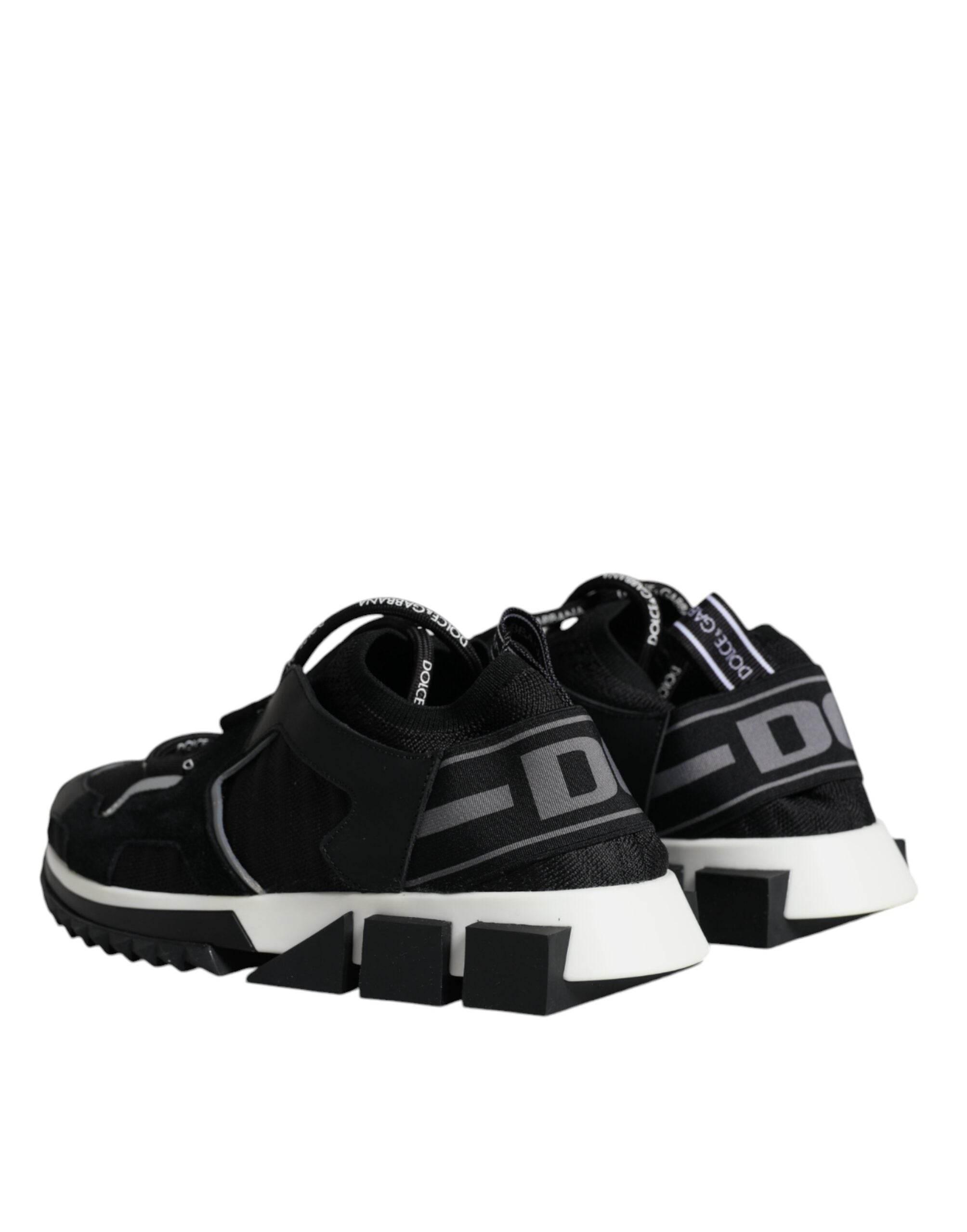 Dolce & Gabbana Black Mesh Sorrento Trekking Sneakers Shoes - Hilstor