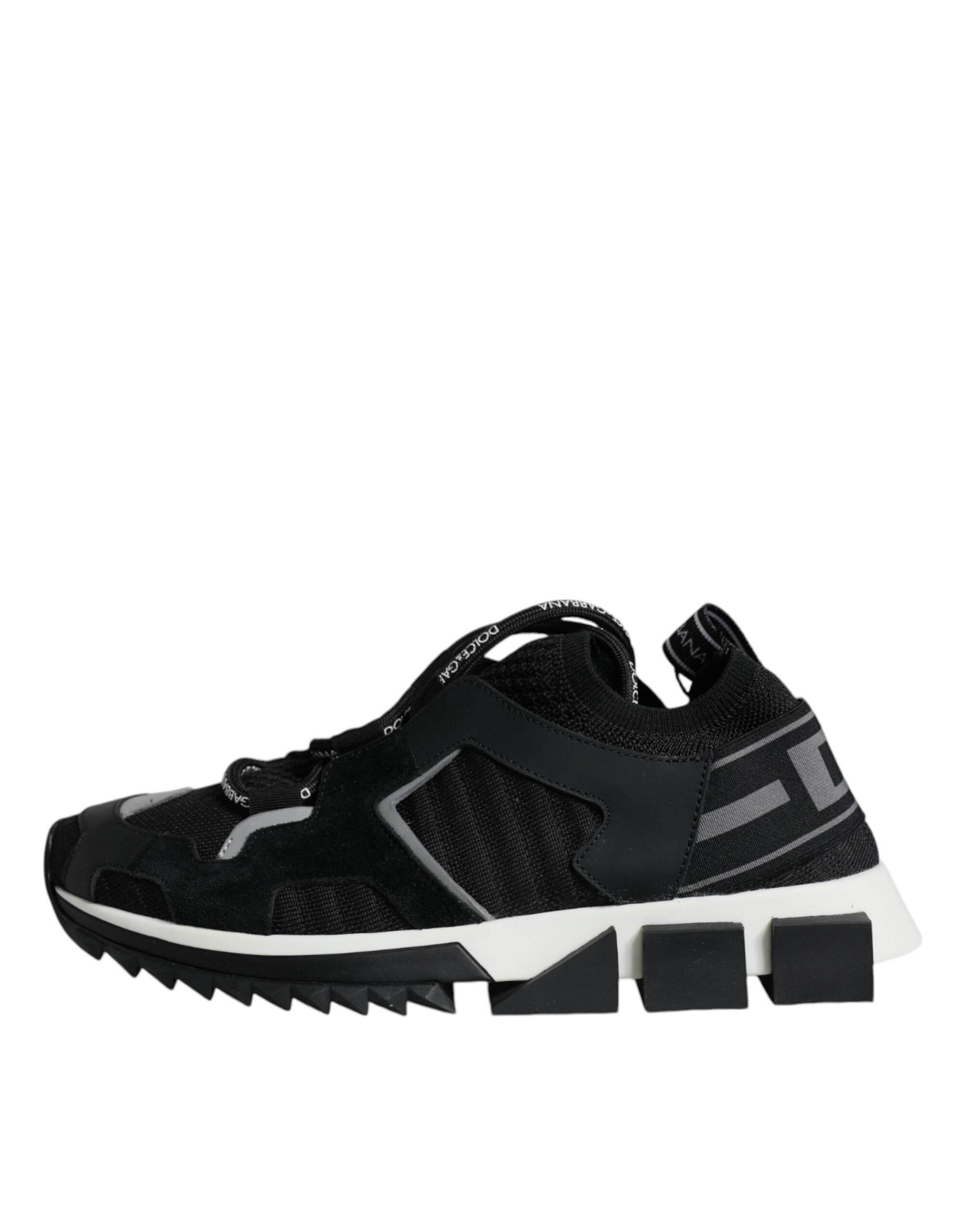 Dolce & Gabbana Black Mesh Sorrento Trekking Sneakers Shoes - Hilstor