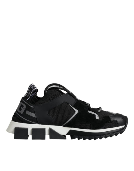 Dolce & Gabbana Black Mesh Sorrento Trekking Sneakers Shoes - Hilstor