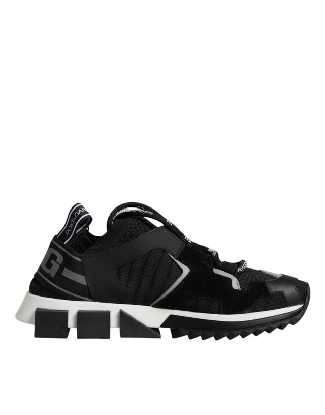 Dolce & Gabbana Black Mesh Sorrento Trekking Sneakers Shoes - Hilstor