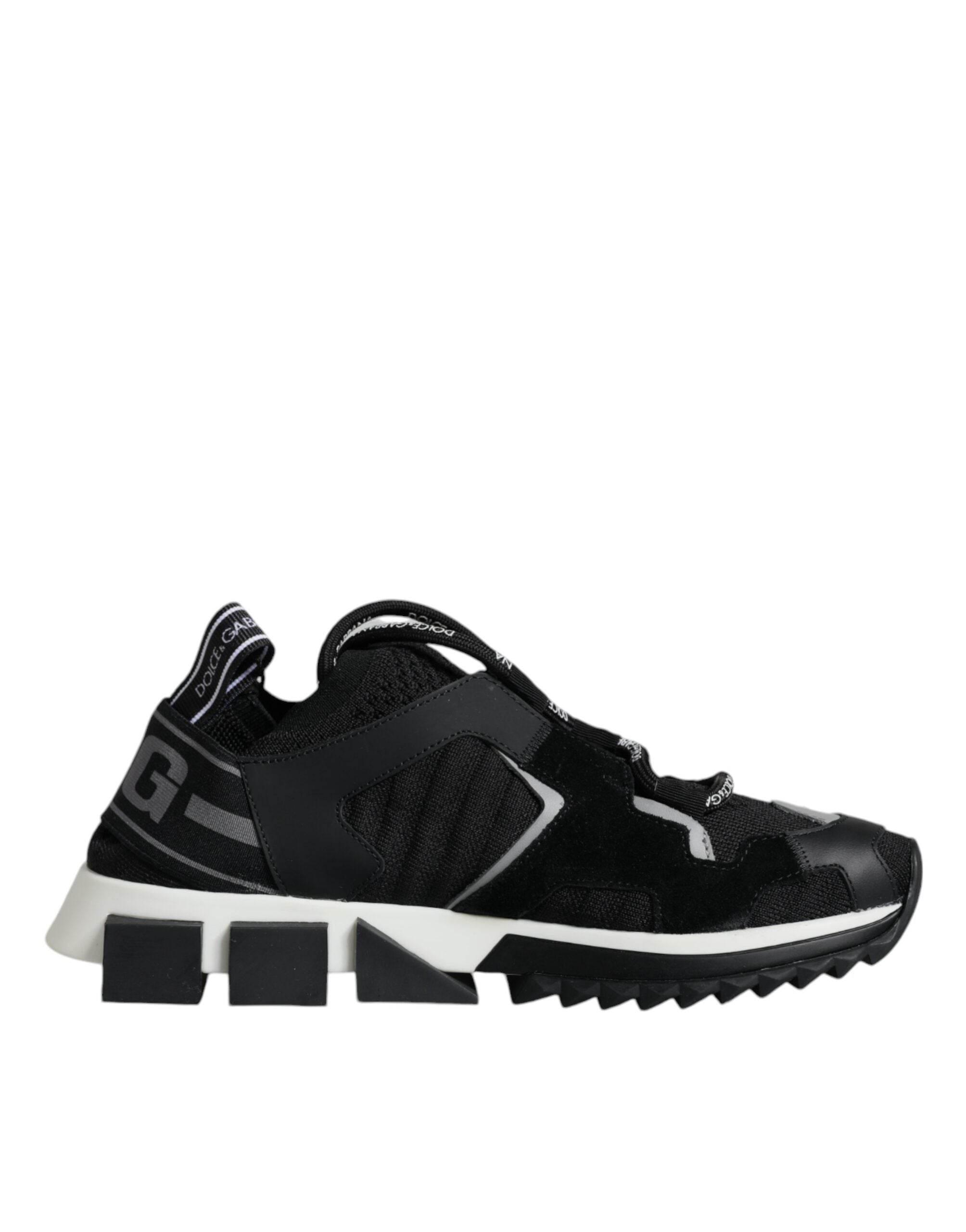 Dolce & Gabbana Black Mesh Sorrento Trekking Sneakers Shoes - Hilstor