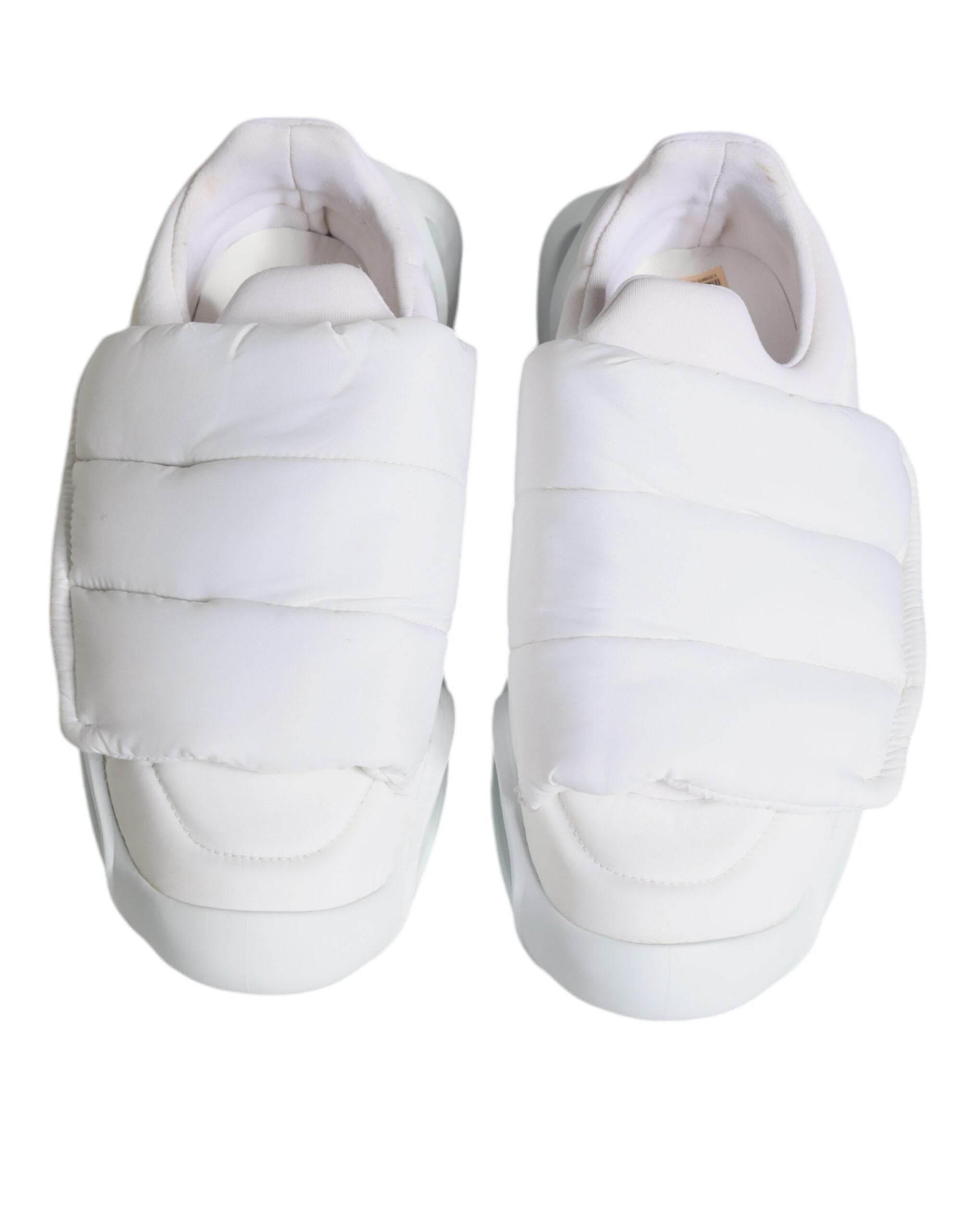 Dolce & Gabbana White Padded Fabric Low Top Sneakers Shoes - Hilstor