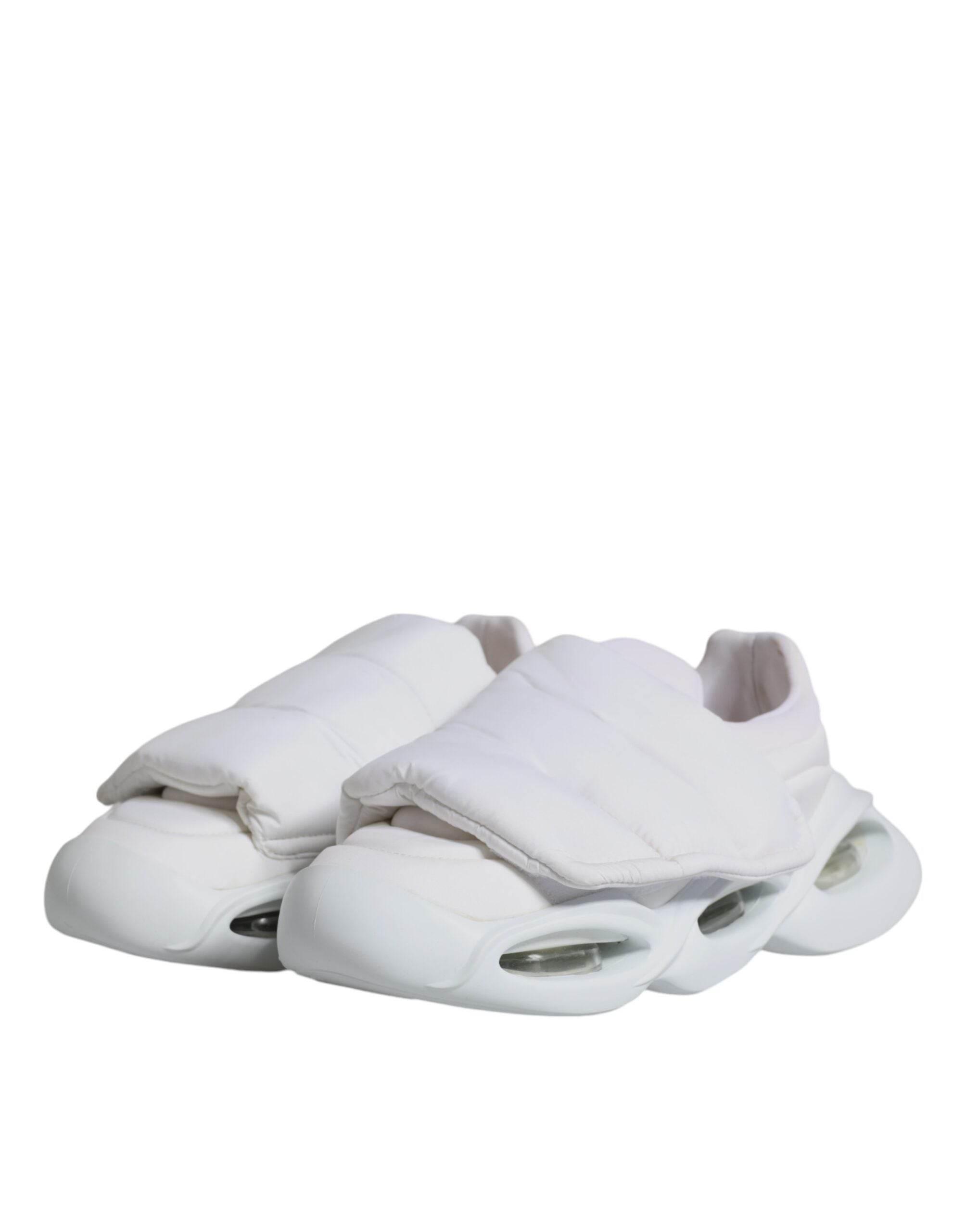 Dolce & Gabbana White Padded Fabric Low Top Sneakers Shoes - Hilstor