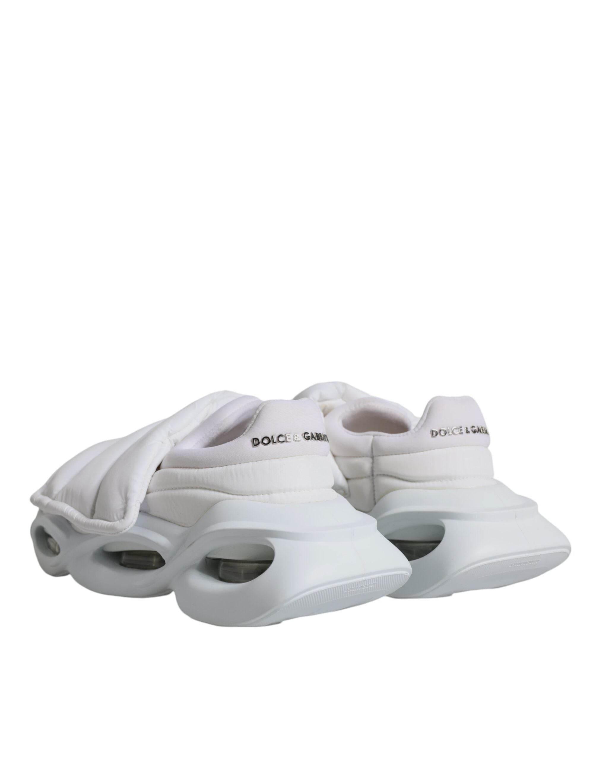 Dolce & Gabbana White Padded Fabric Low Top Sneakers Shoes - Hilstor