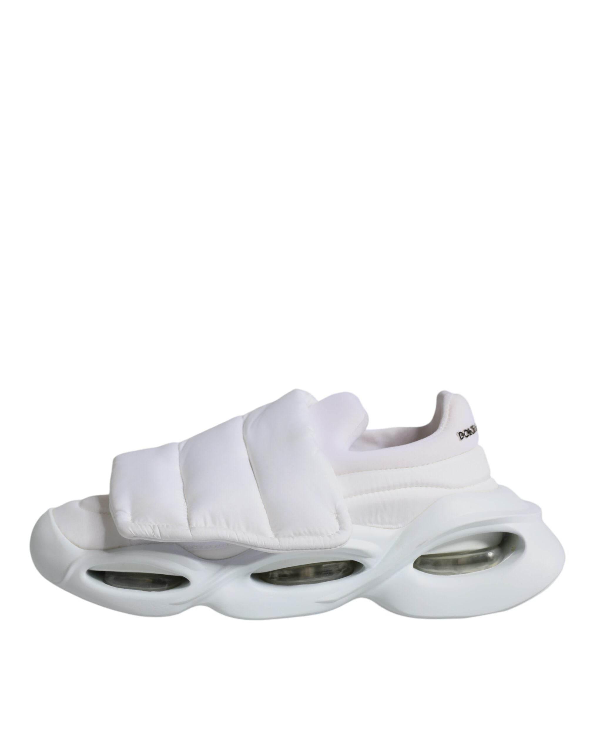 Dolce & Gabbana White Padded Fabric Low Top Sneakers Shoes - Hilstor